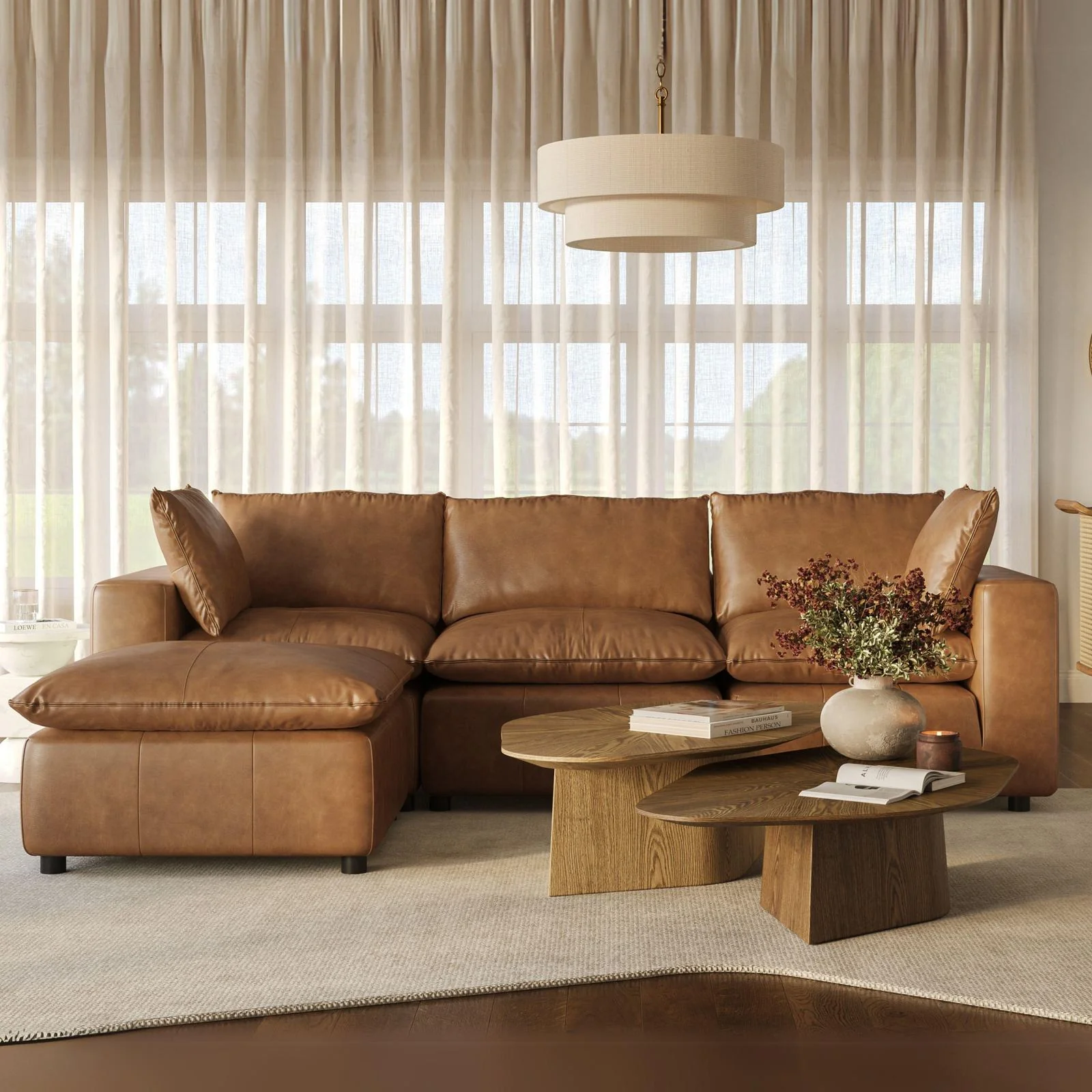 Cali Brown Leather Modular Sofa - Image 13