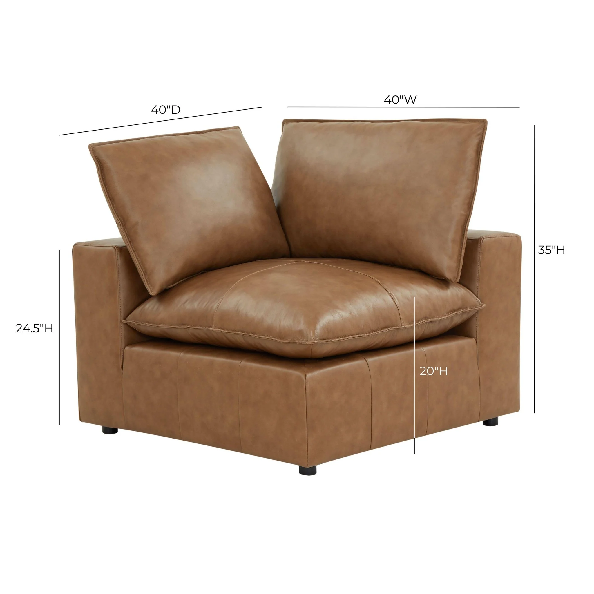 Cali Brown Leather Modular Sofa - Image 43