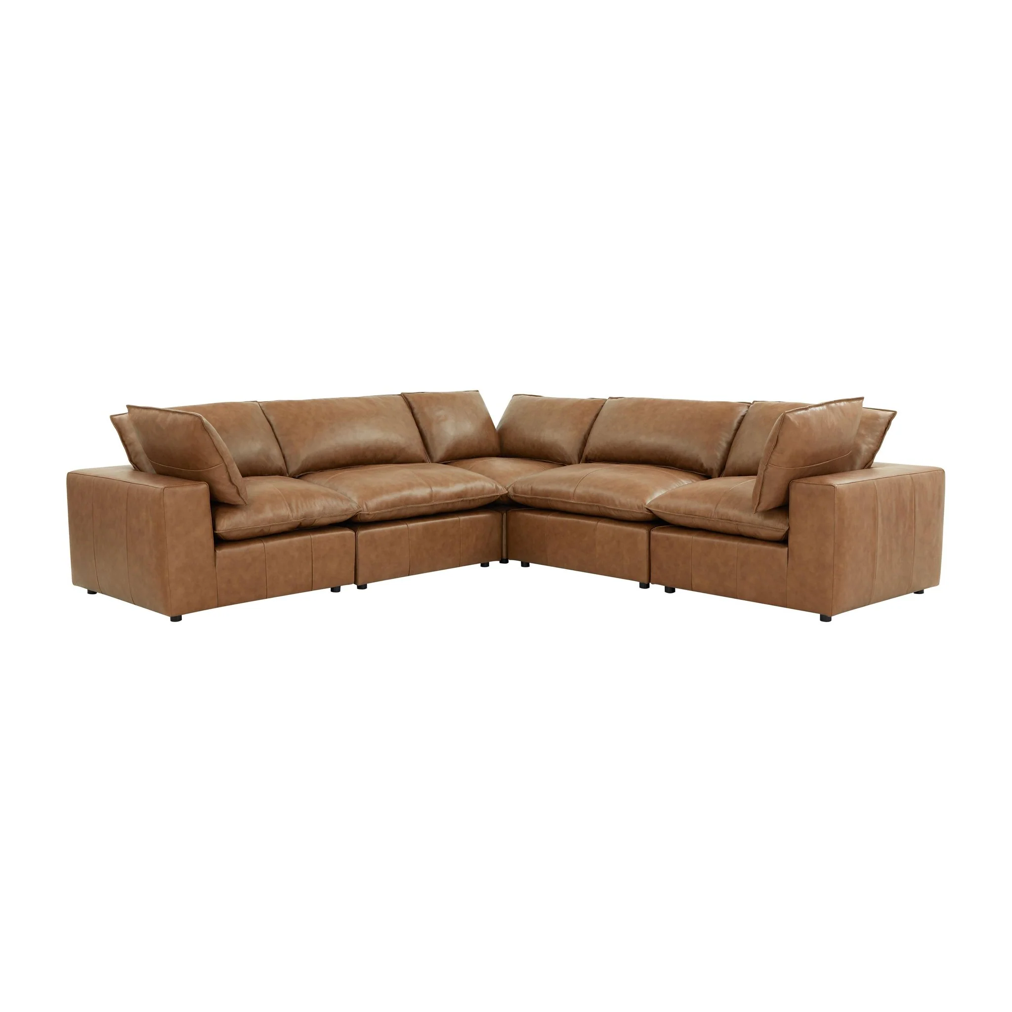 Cali Brown Leather Modular Sofa - Image 4