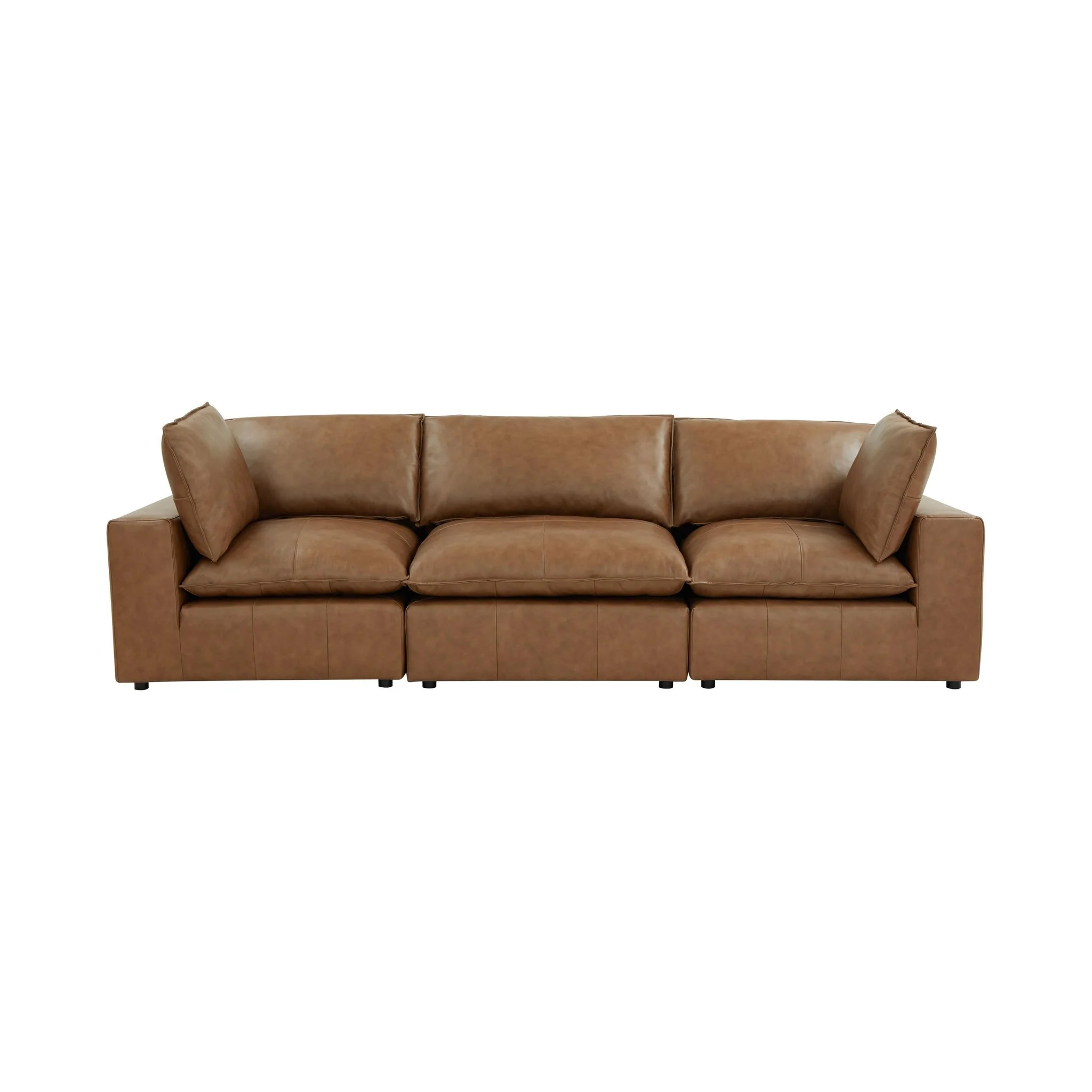 Cali Brown Leather Modular Sofa - Image 7