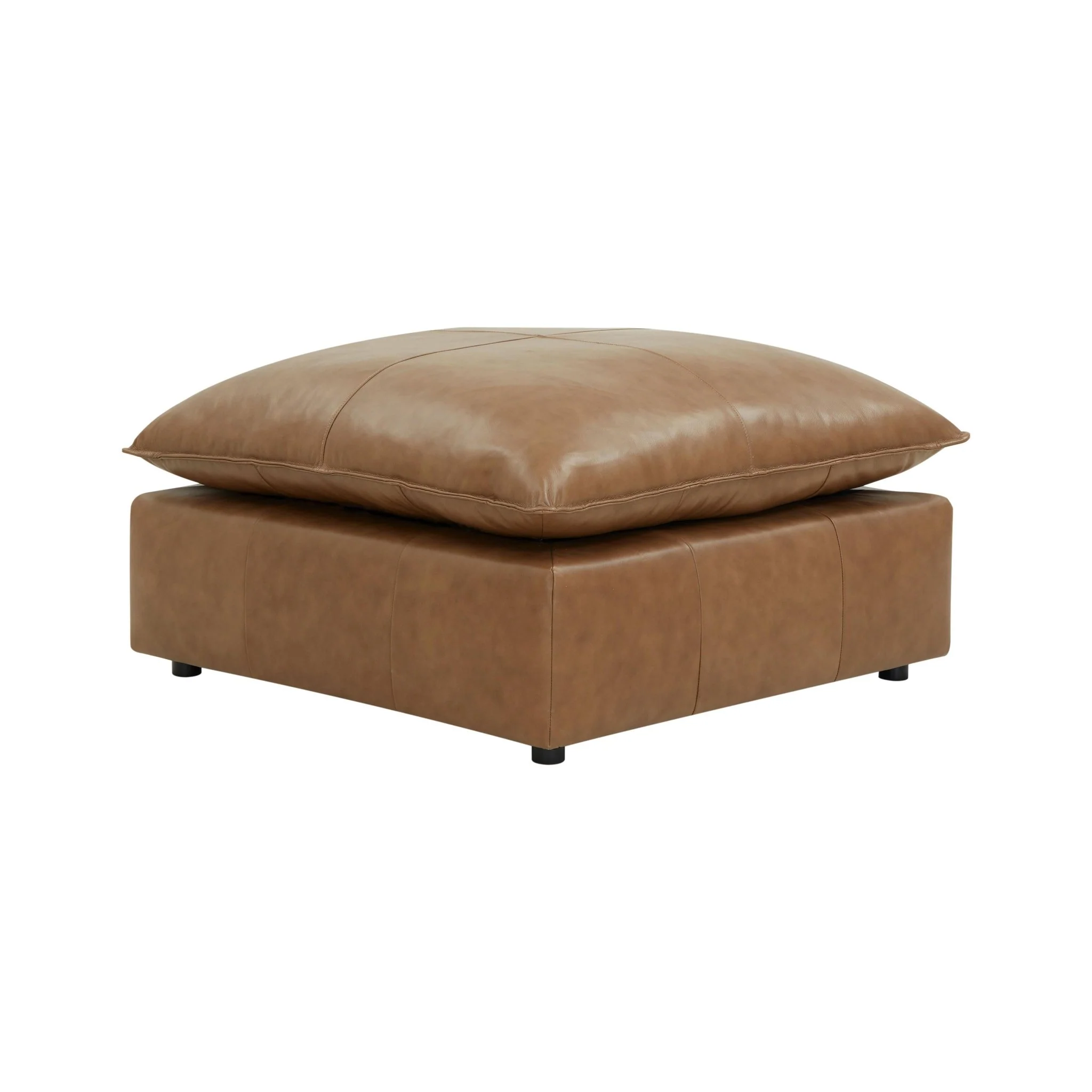Cali Brown Leather Ottoman - Image 2