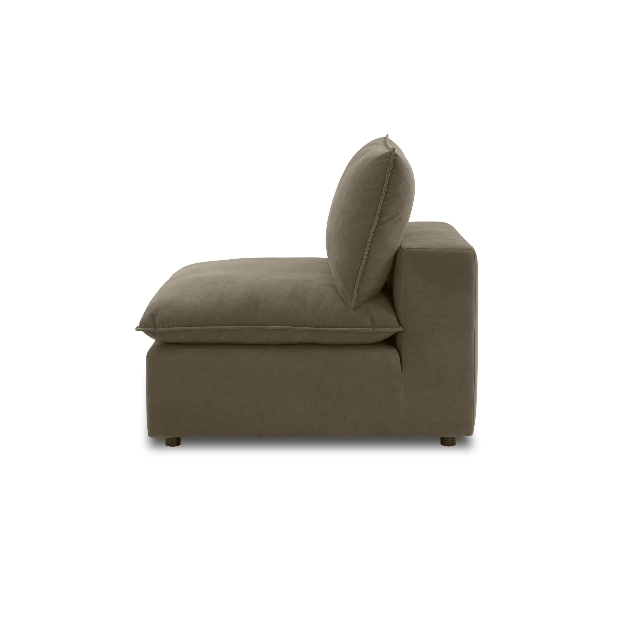Cali Chocolate Brown Performance Velvet Armless Chair - Image 3