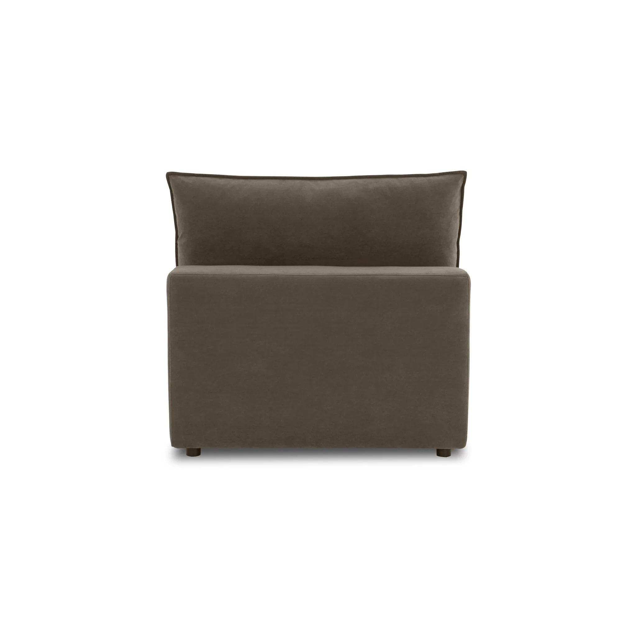 Cali Chocolate Brown Performance Velvet Armless Chair - Image 5