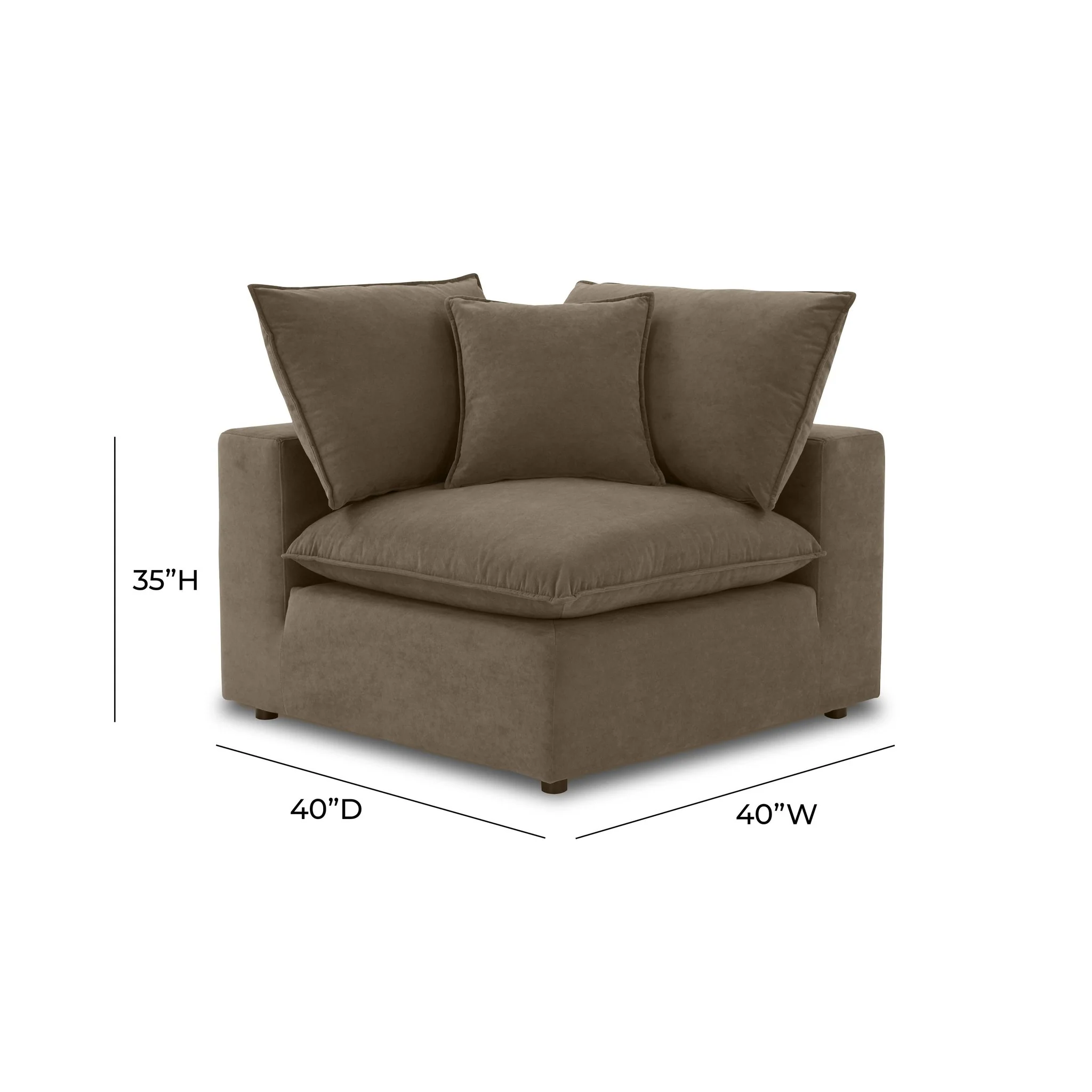 Cali Chocolate Brown Performance Velvet Corner Chair - Image 7