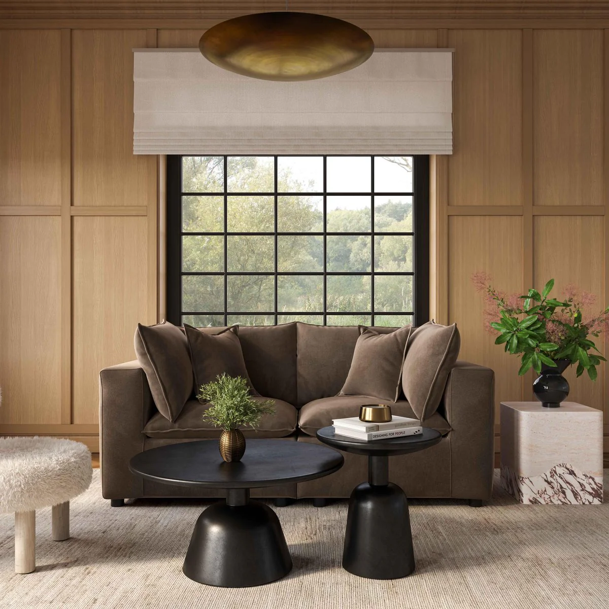 Cali Chocolate Brown Performance Velvet Modular Loveseat - Image 2