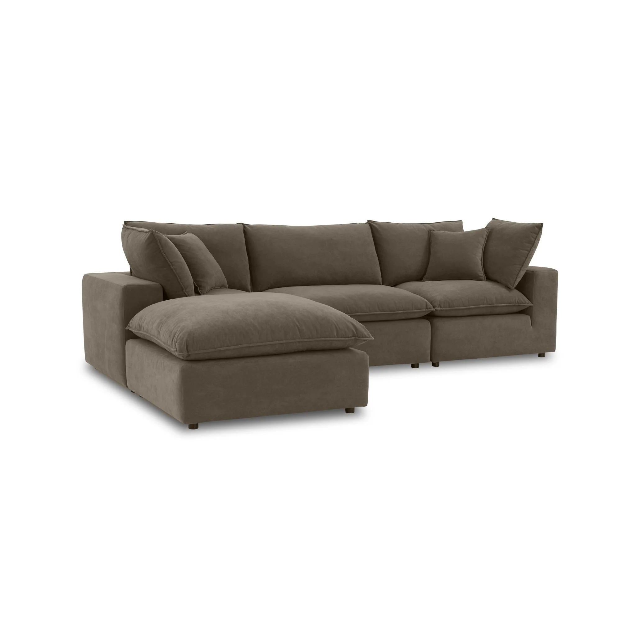 Cali Chocolate Brown Performance Velvet Modular Sectional - Image 9