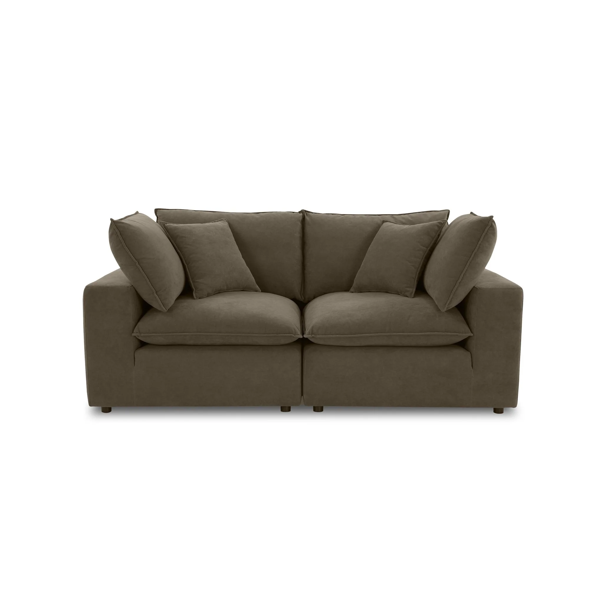 Cali Chocolate Brown Performance Velvet Modular Sofa - Image 3