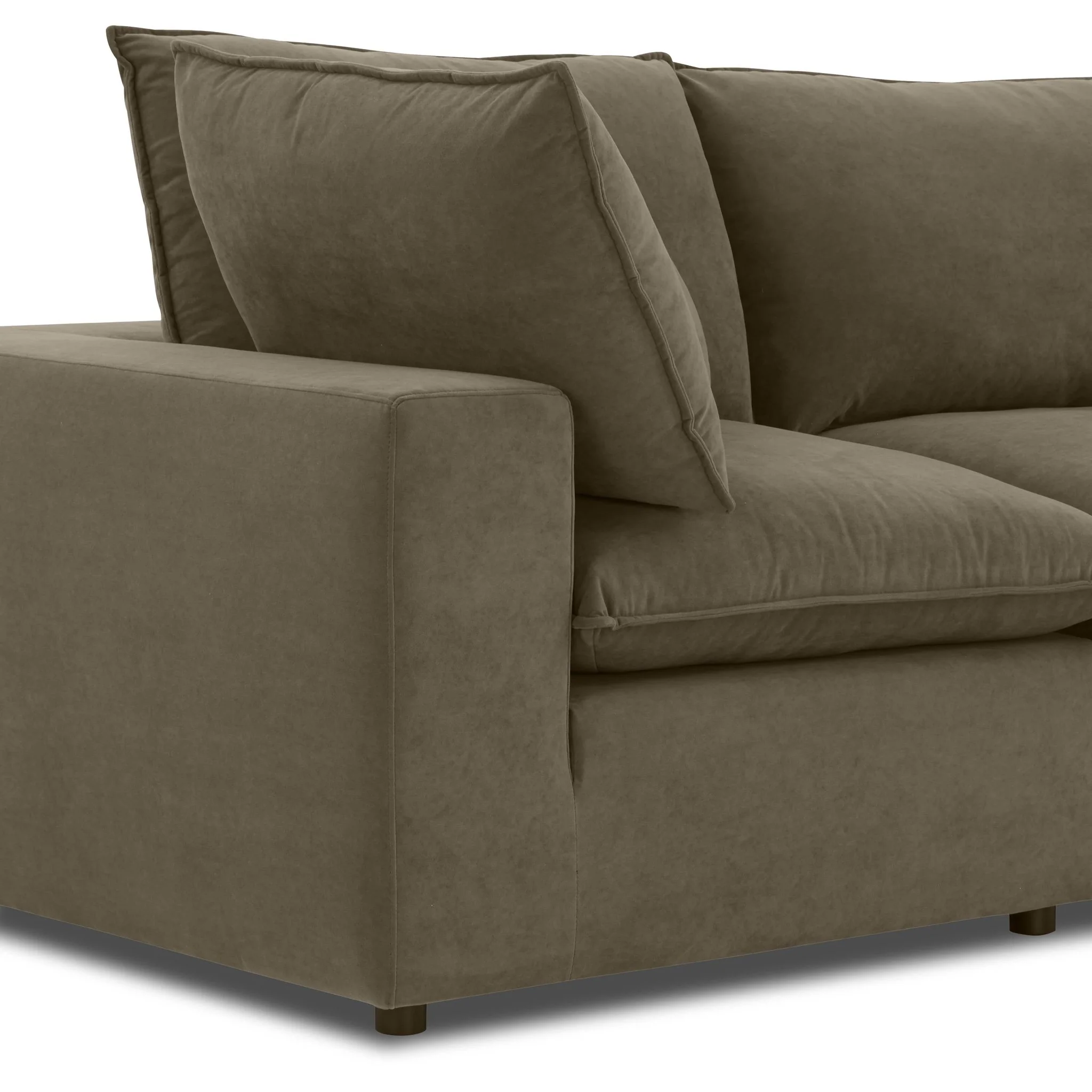 Cali Chocolate Brown Performance Velvet Modular Sofa - Image 33