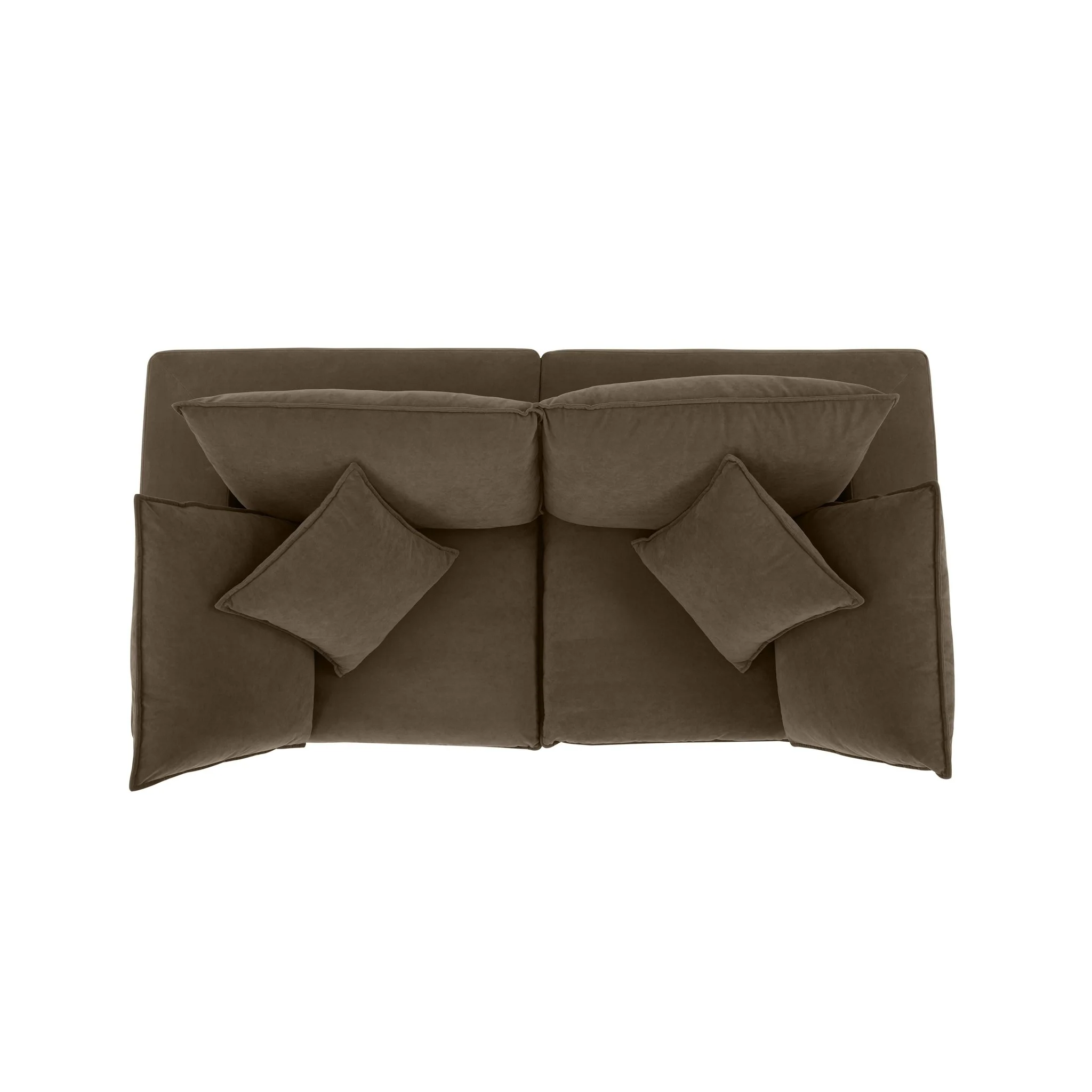Cali Chocolate Brown Performance Velvet Modular Sofa - Image 36