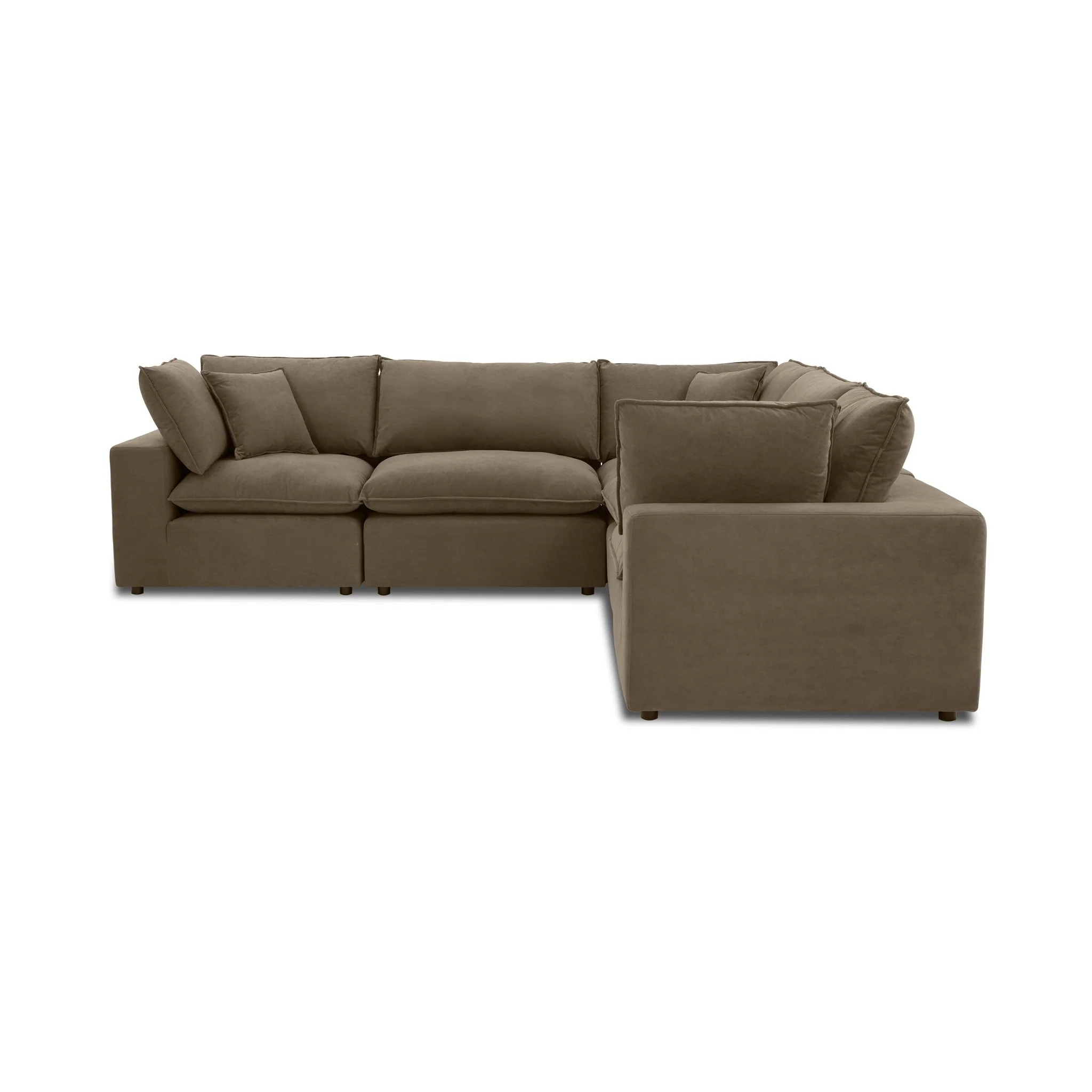 Cali Chocolate Brown Performance Velvet Modular Sofa - Image 18