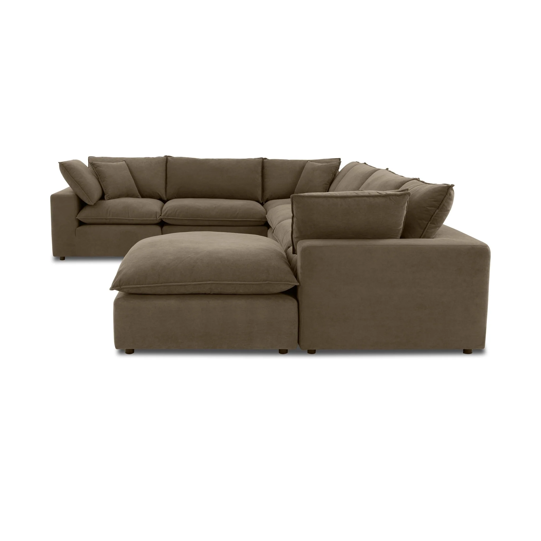 Cali Chocolate Brown Performance Velvet Modular Sofa - Image 19
