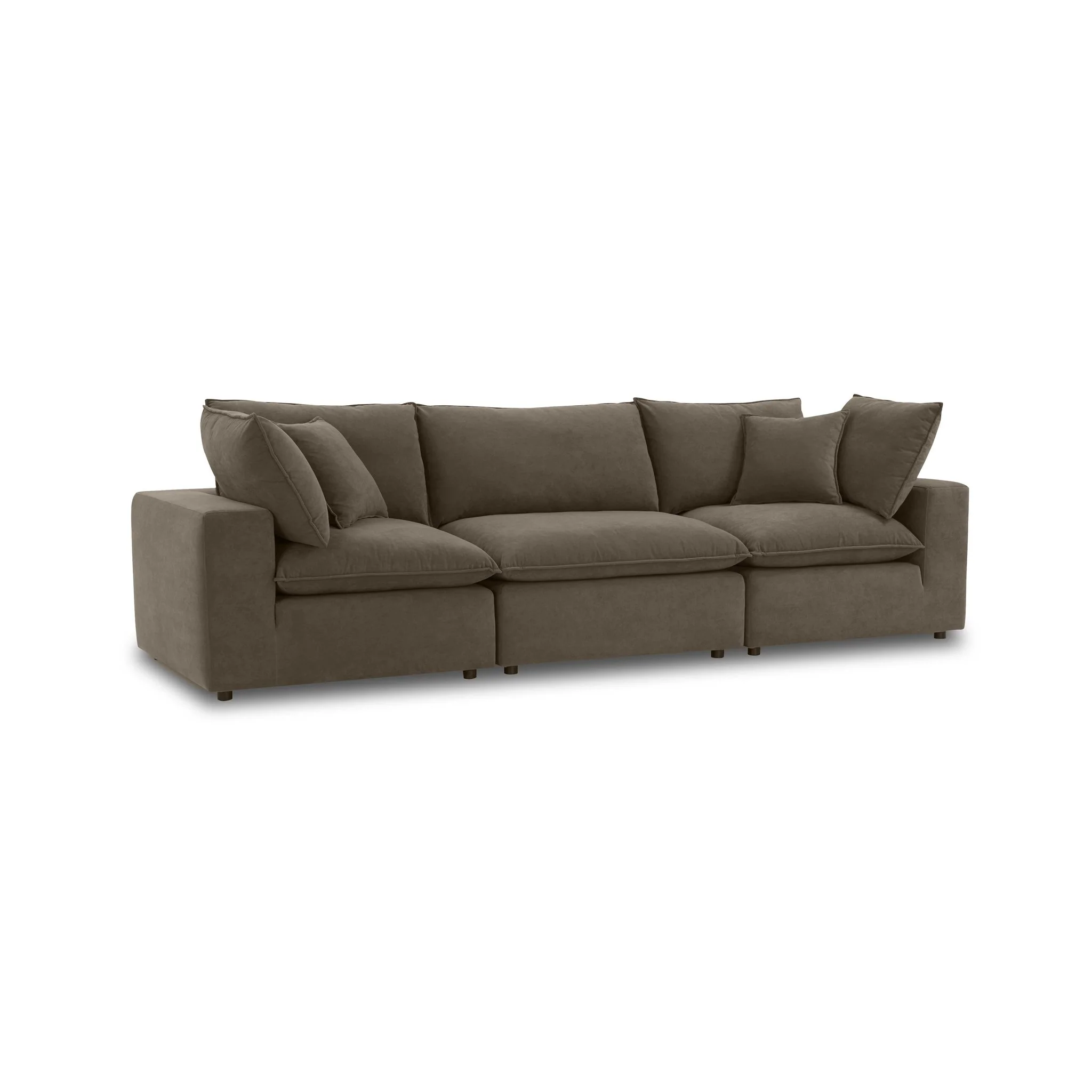 Cali Chocolate Brown Performance Velvet Modular Sofa - Image 21