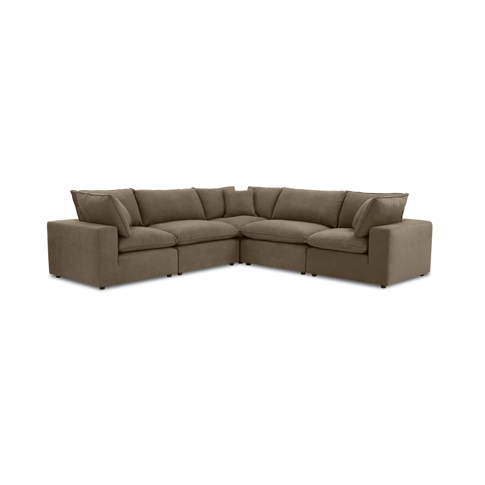 Cali Chocolate Brown Performance Velvet Modular Sofa - Image 4