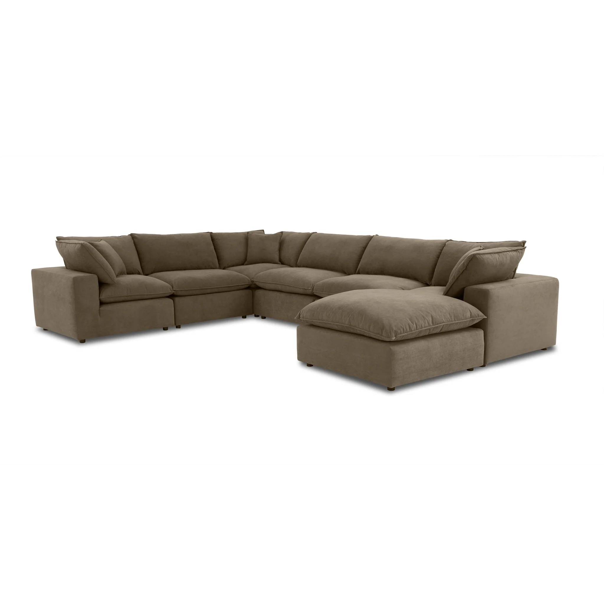 Cali Chocolate Brown Performance Velvet Modular Sofa - Image 5
