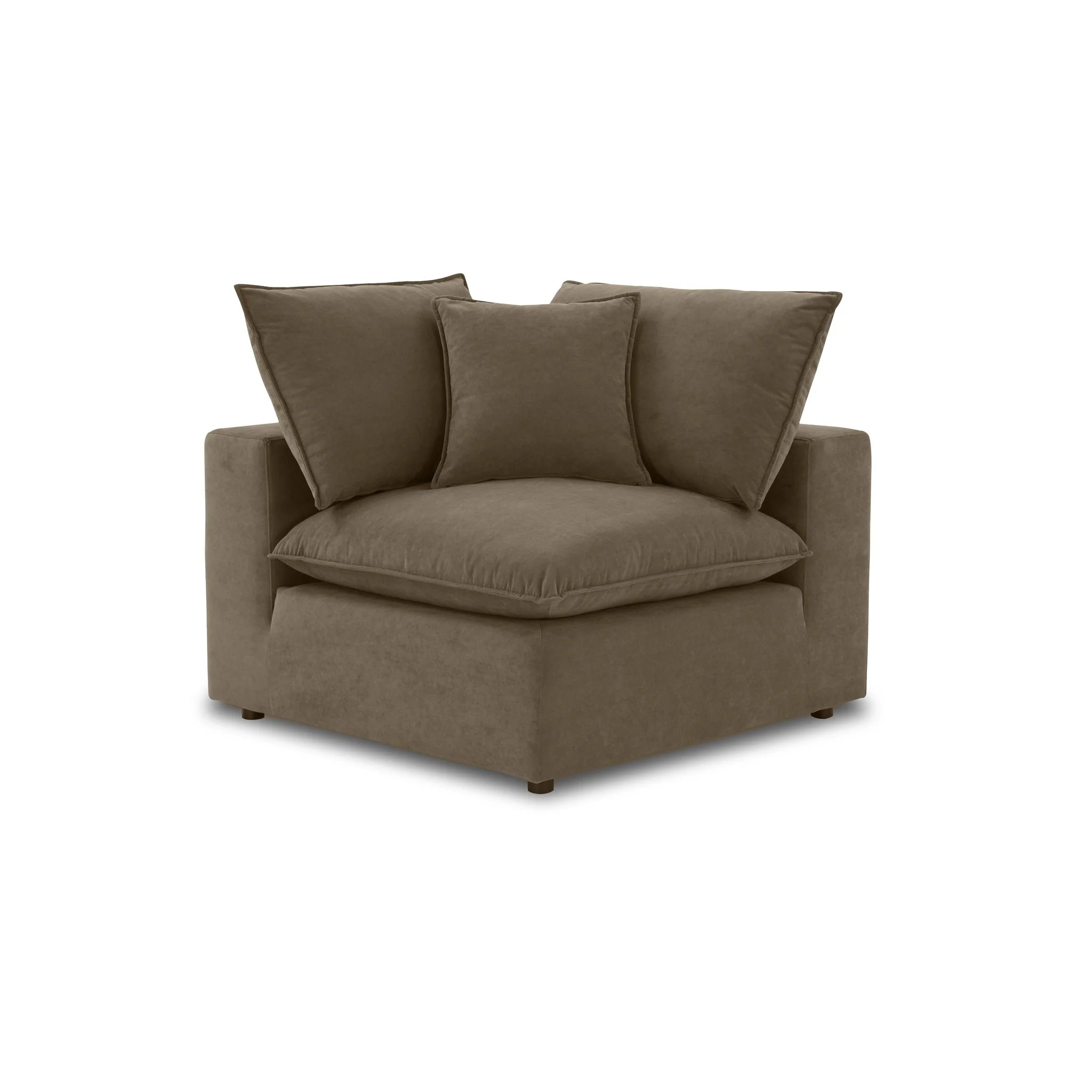 Cali Chocolate Brown Performance Velvet Modular Sofa - Image 9