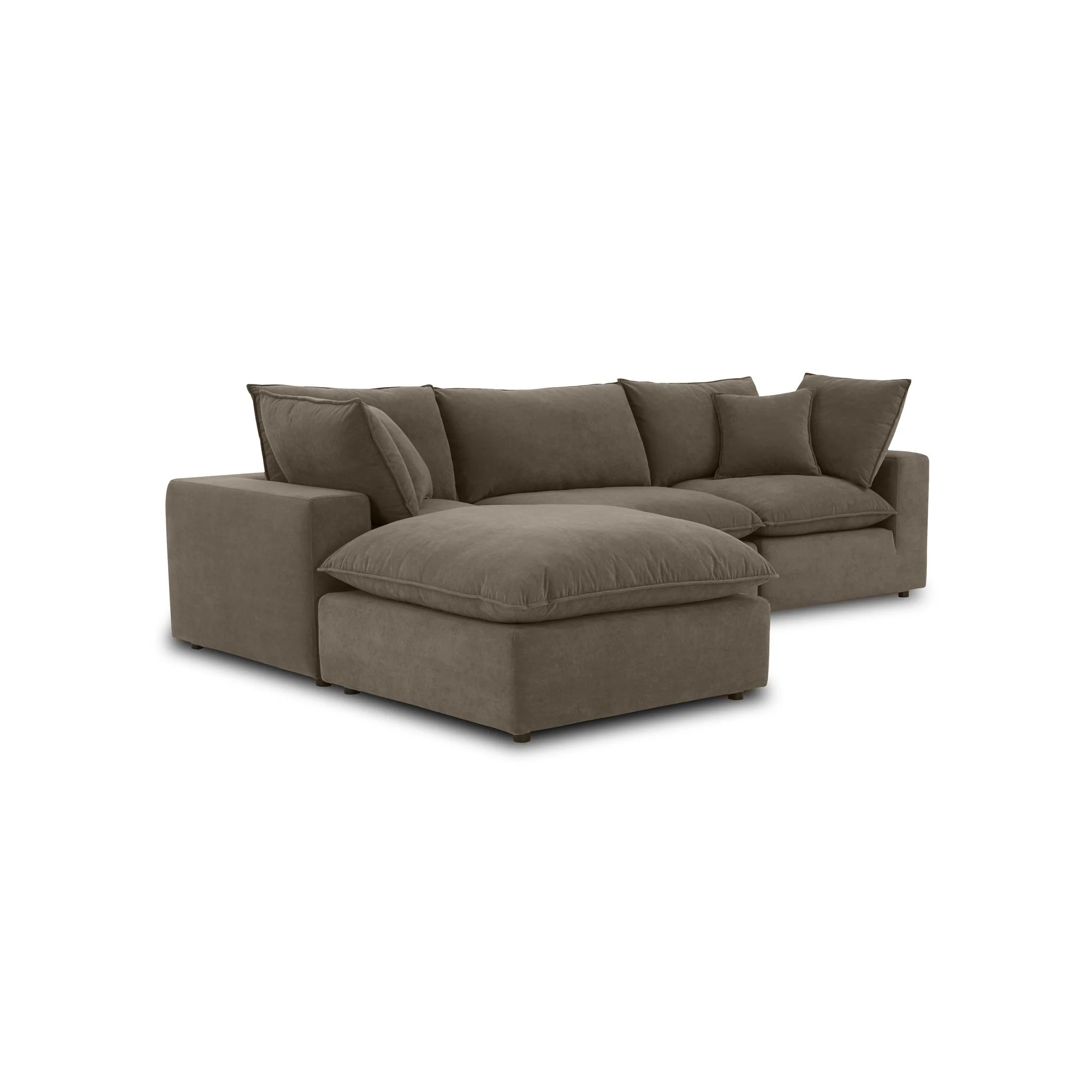 Cali Chocolate Brown Performance Velvet Modular Sofa - Image 27