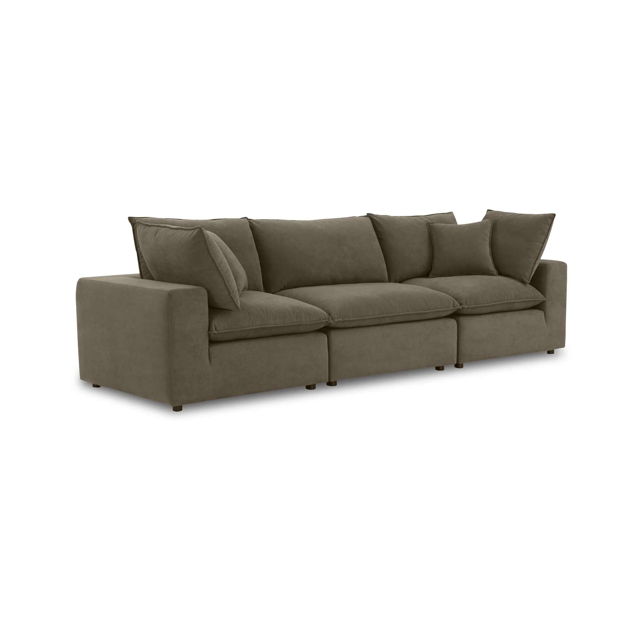 Cali Chocolate Brown Performance Velvet Modular Sofa - Image 14