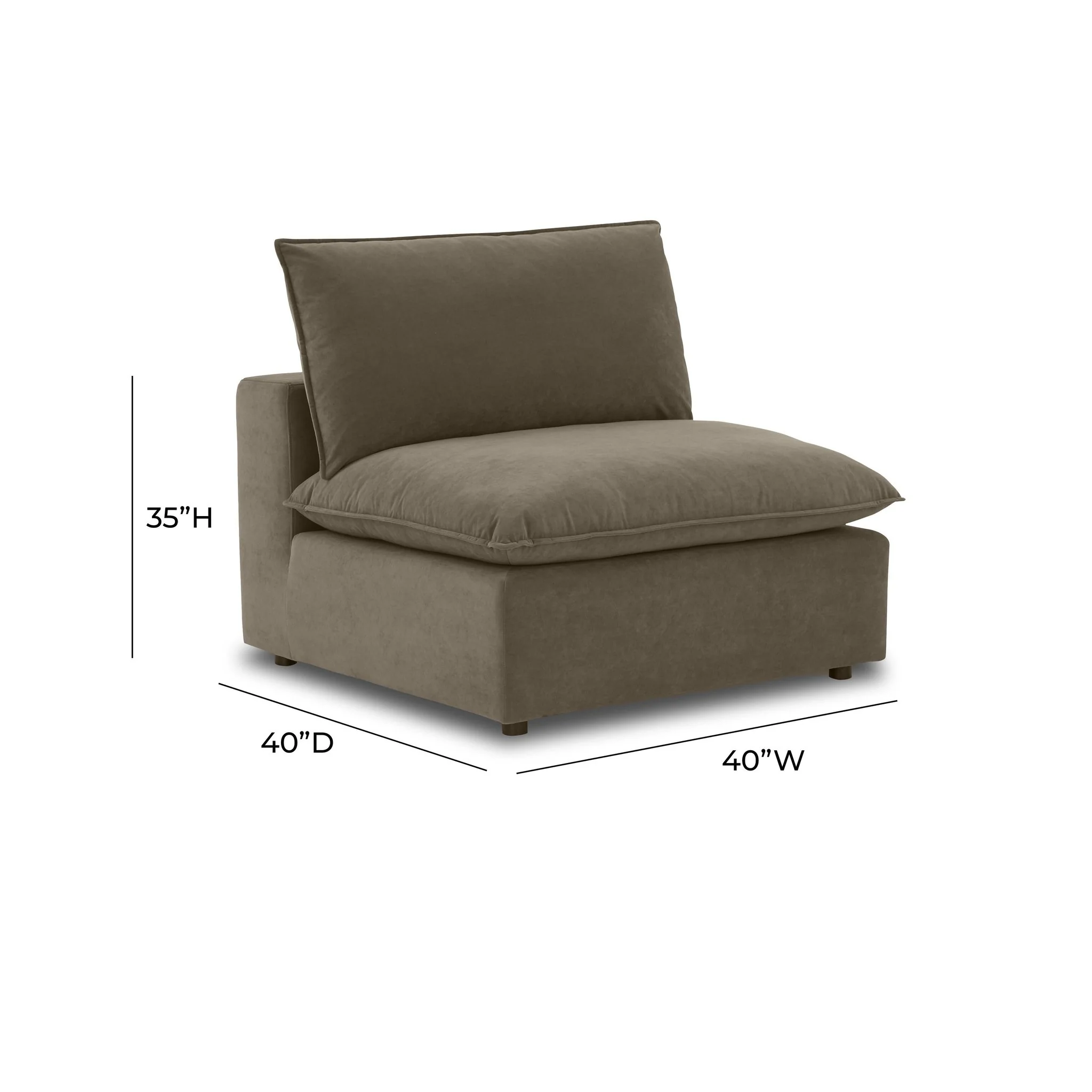 Cali Chocolate Brown Performance Velvet Modular Sofa - Image 39