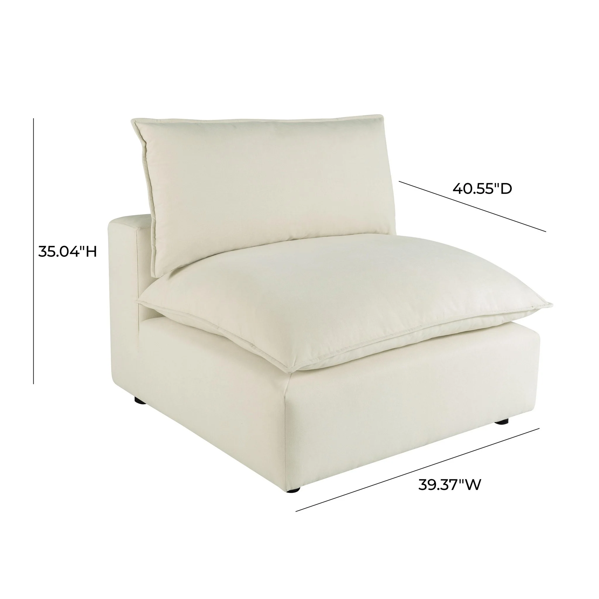 Cali Natural Performance Fabric Armless Chair - Image 7