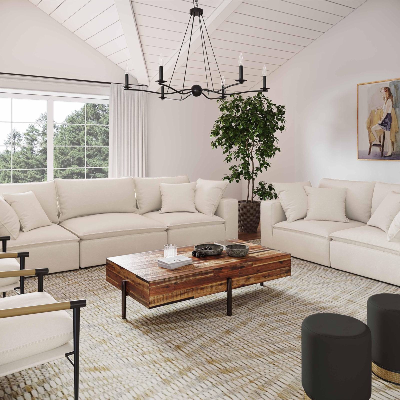 Cali Natural Performance Fabric Modular Loveseat - Image 2