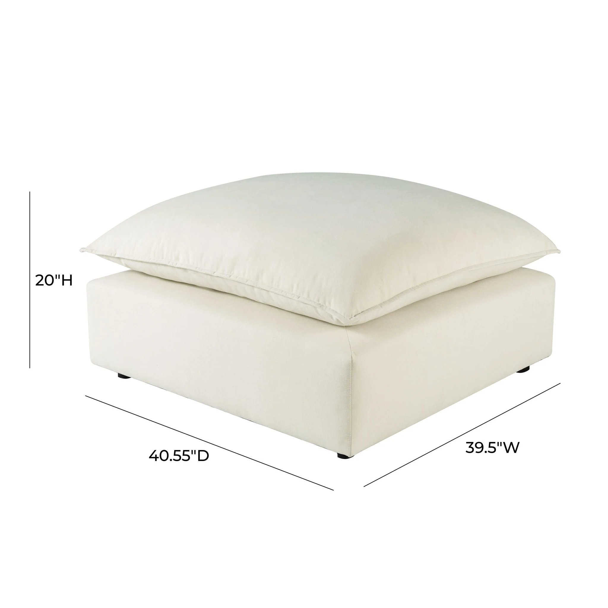Cali Natural Performance Fabric Ottoman - Image 4
