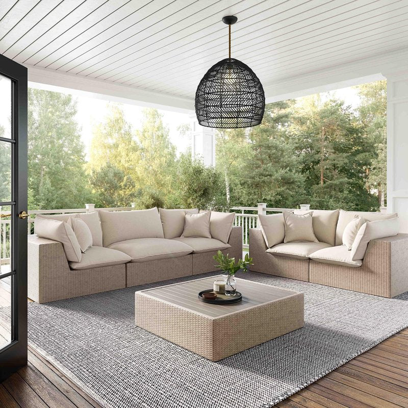 Cali Natural Wicker Outdoor Corner Chair - Image 2