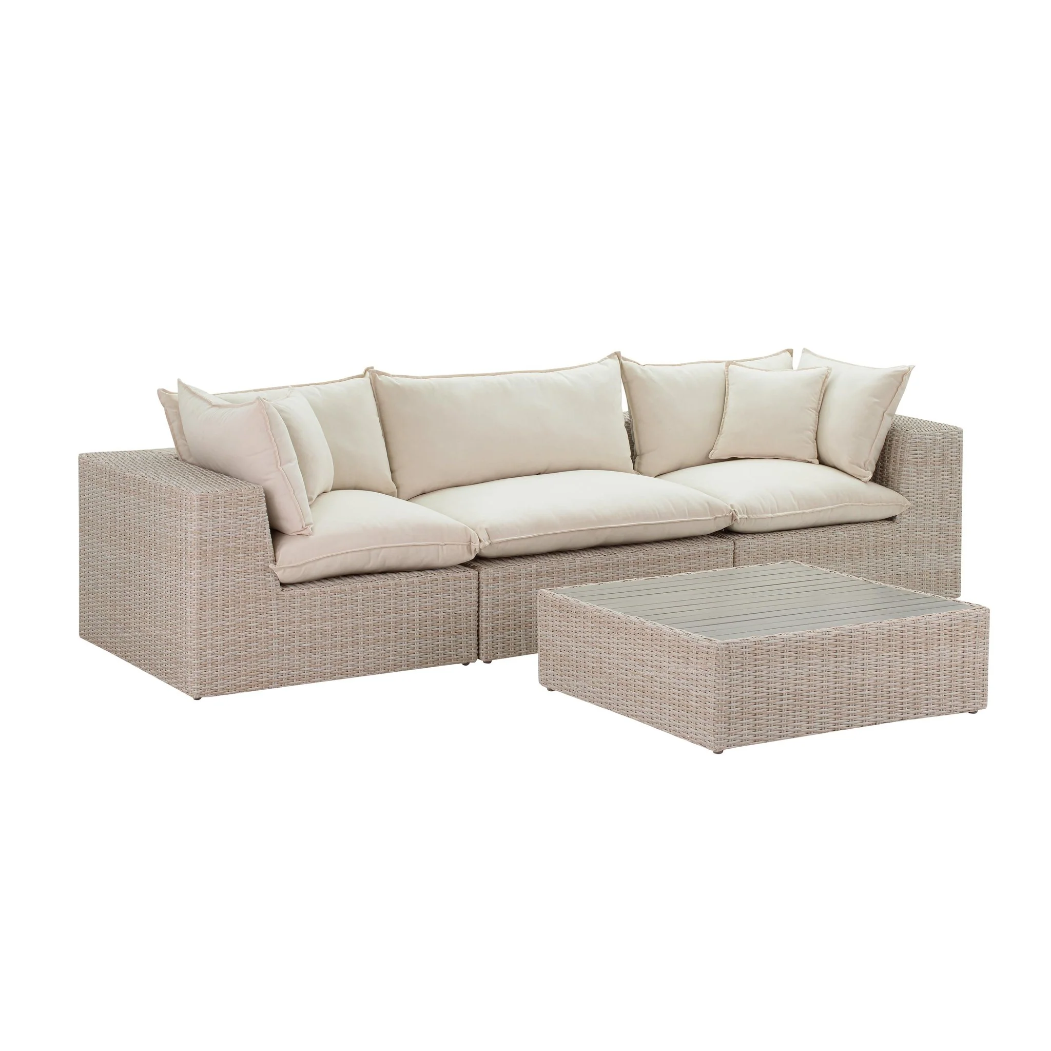 Cali Natural Wicker Outdoor Modular Sofa - Image 4