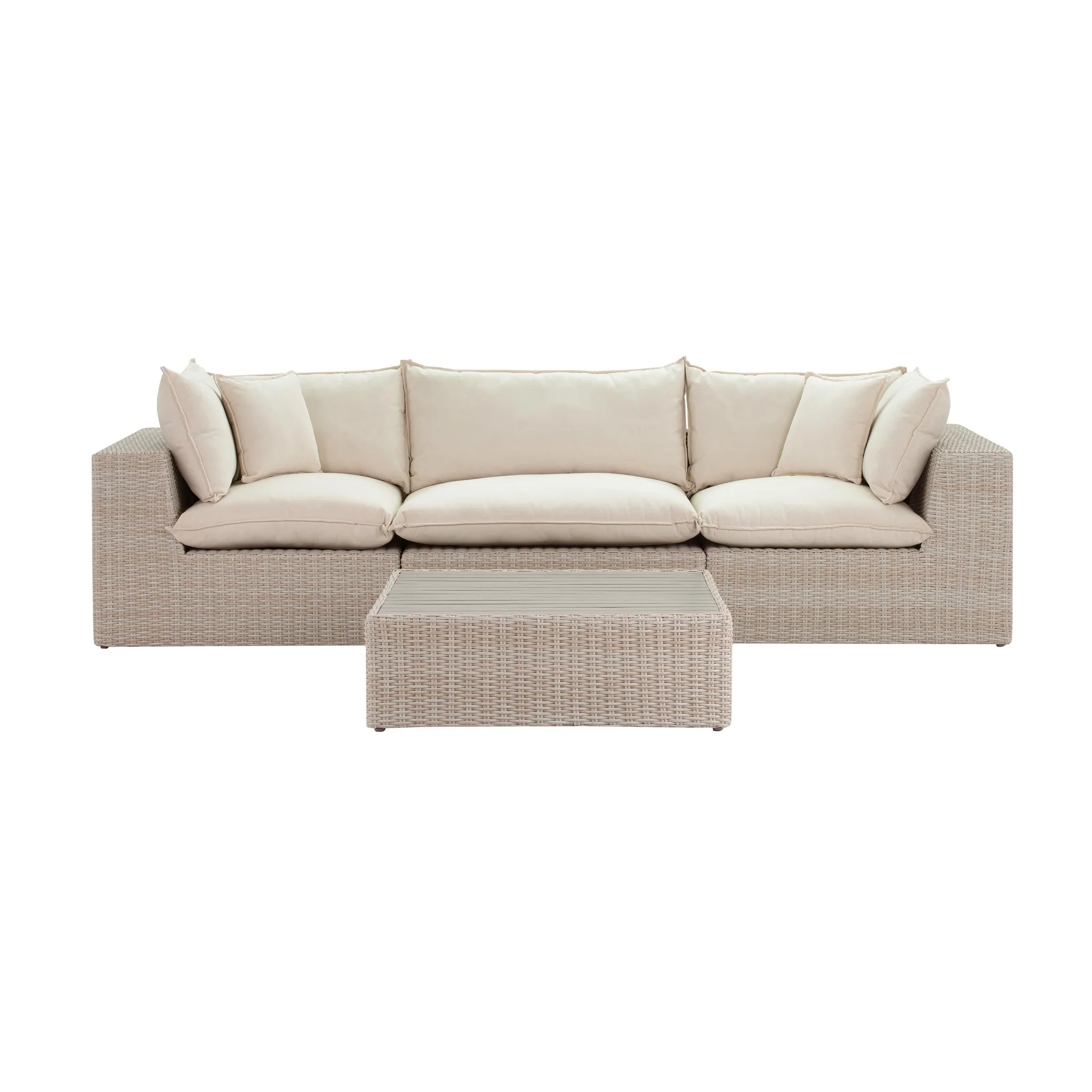 Cali Natural Wicker Outdoor Modular Sofa - Image 5