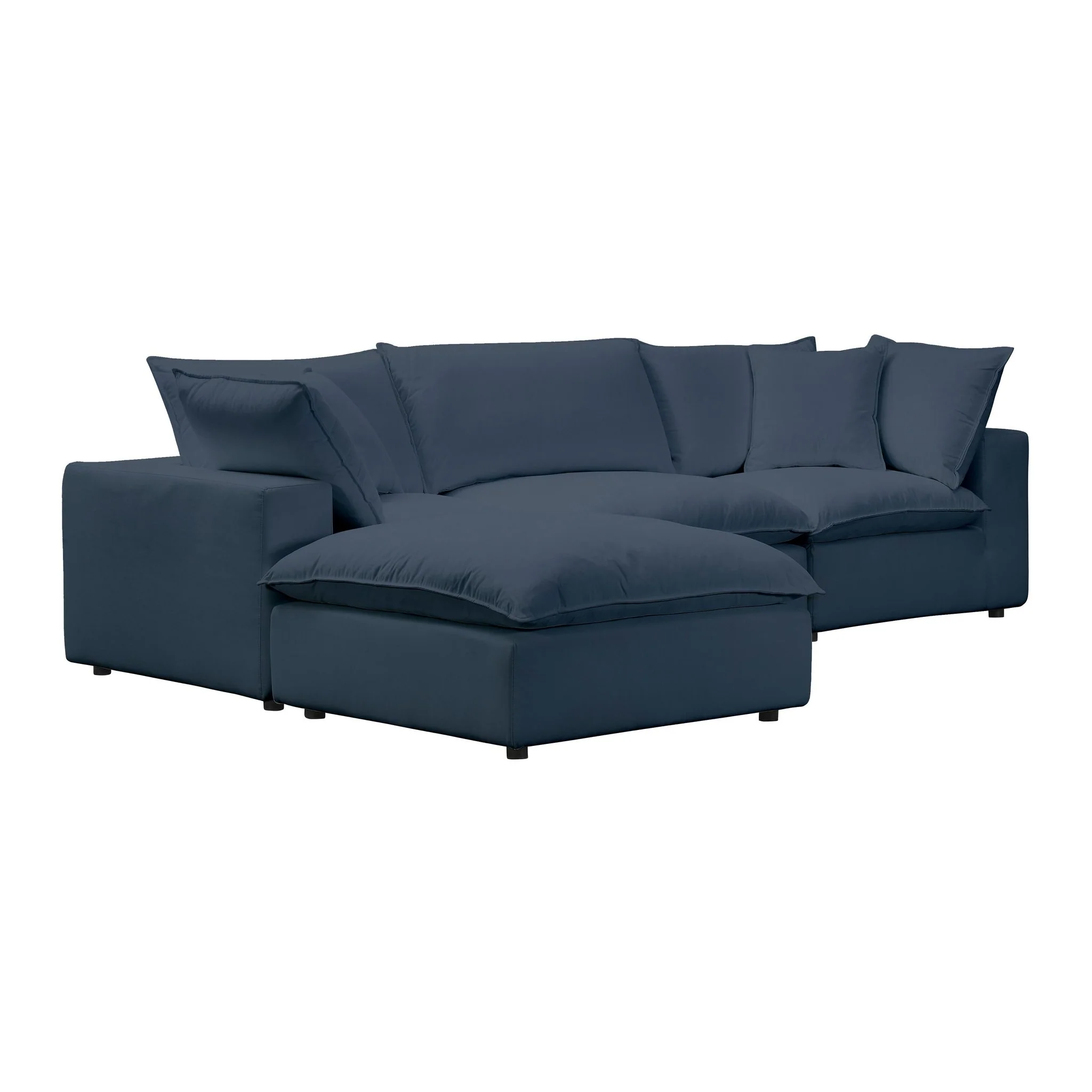Cali Navy Performance Fabric Ottoman - Image 5