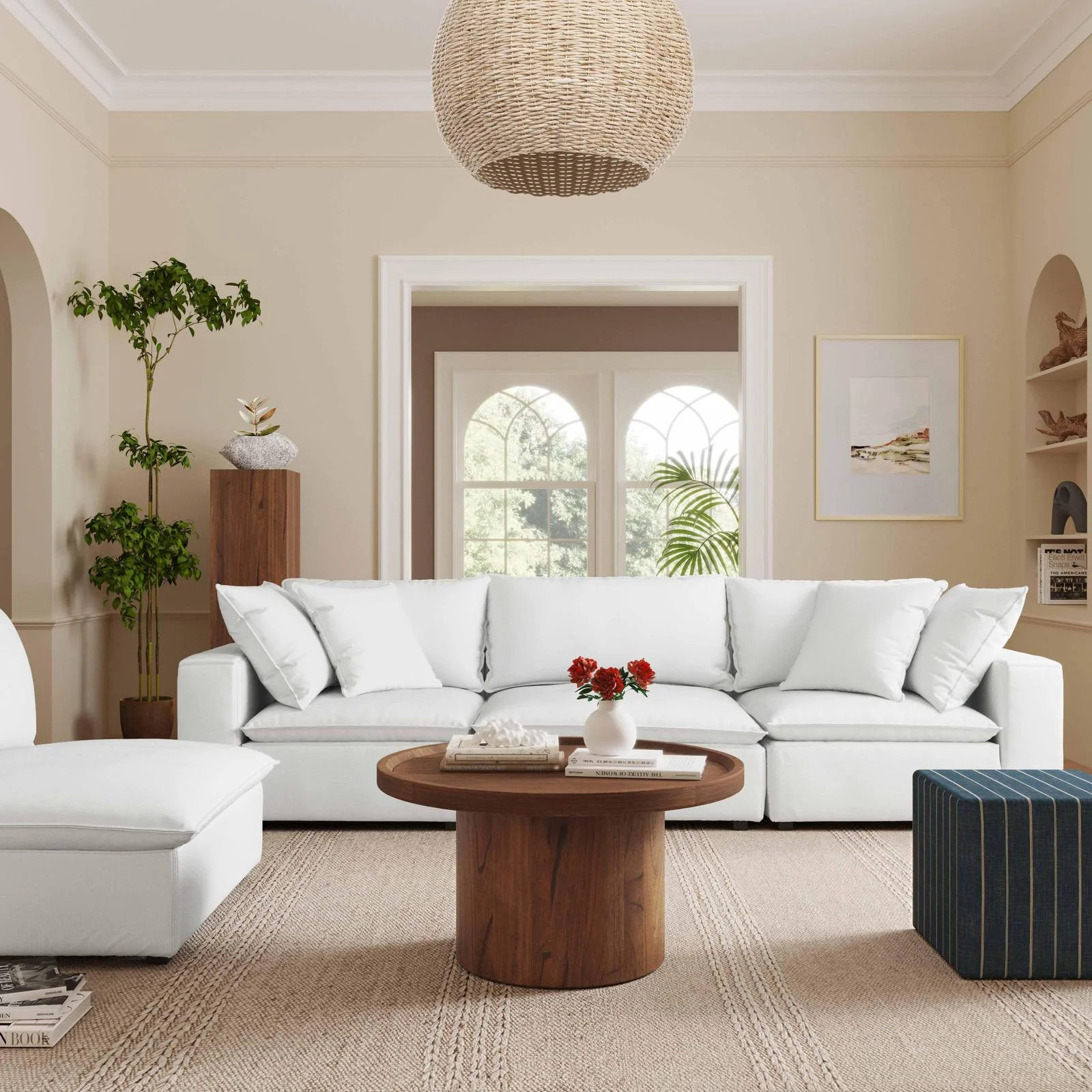 Cali Pearl Performance Fabric Modular Sofa - Image 2