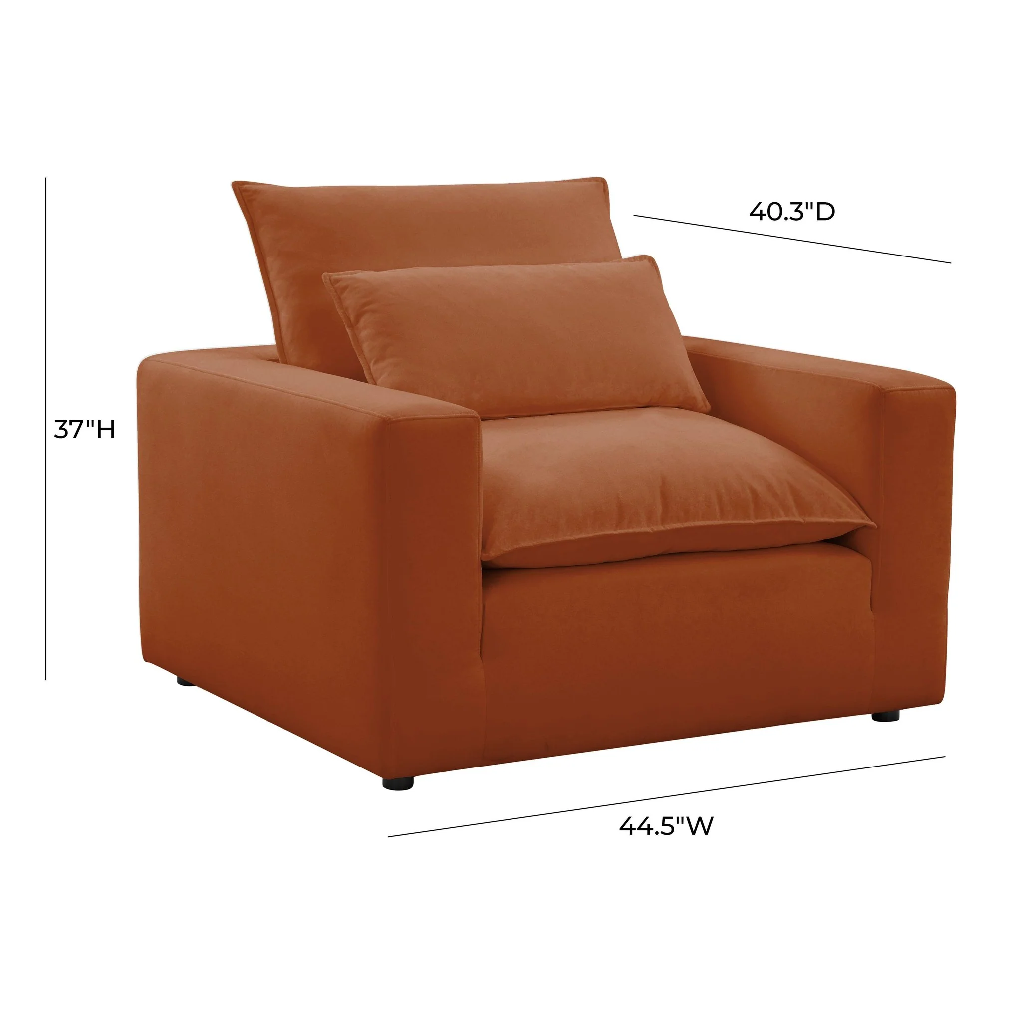 Cali Rust Performance Fabric Arm Chair - Image 5