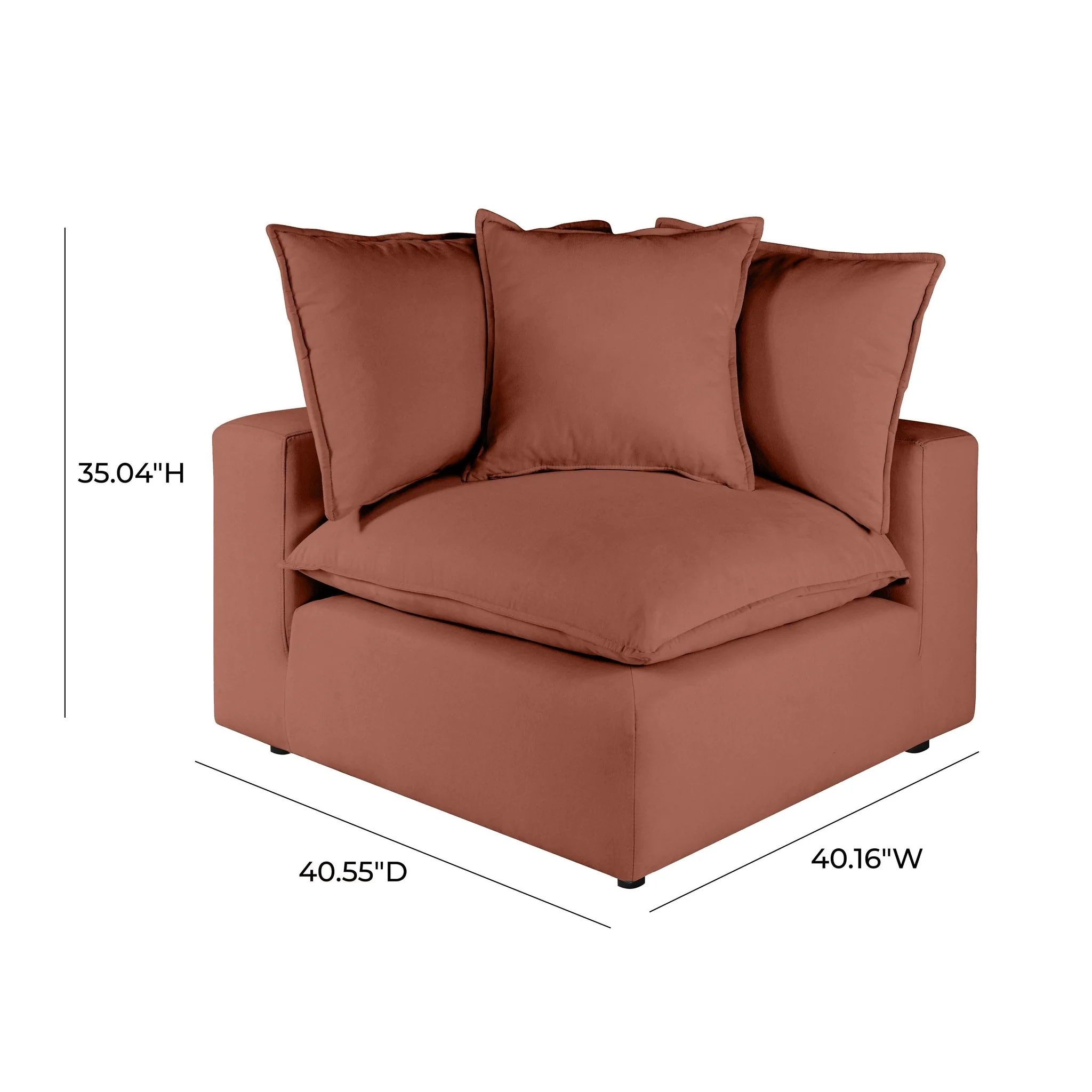 Cali Rust Performance Fabric Corner Chair - Image 6
