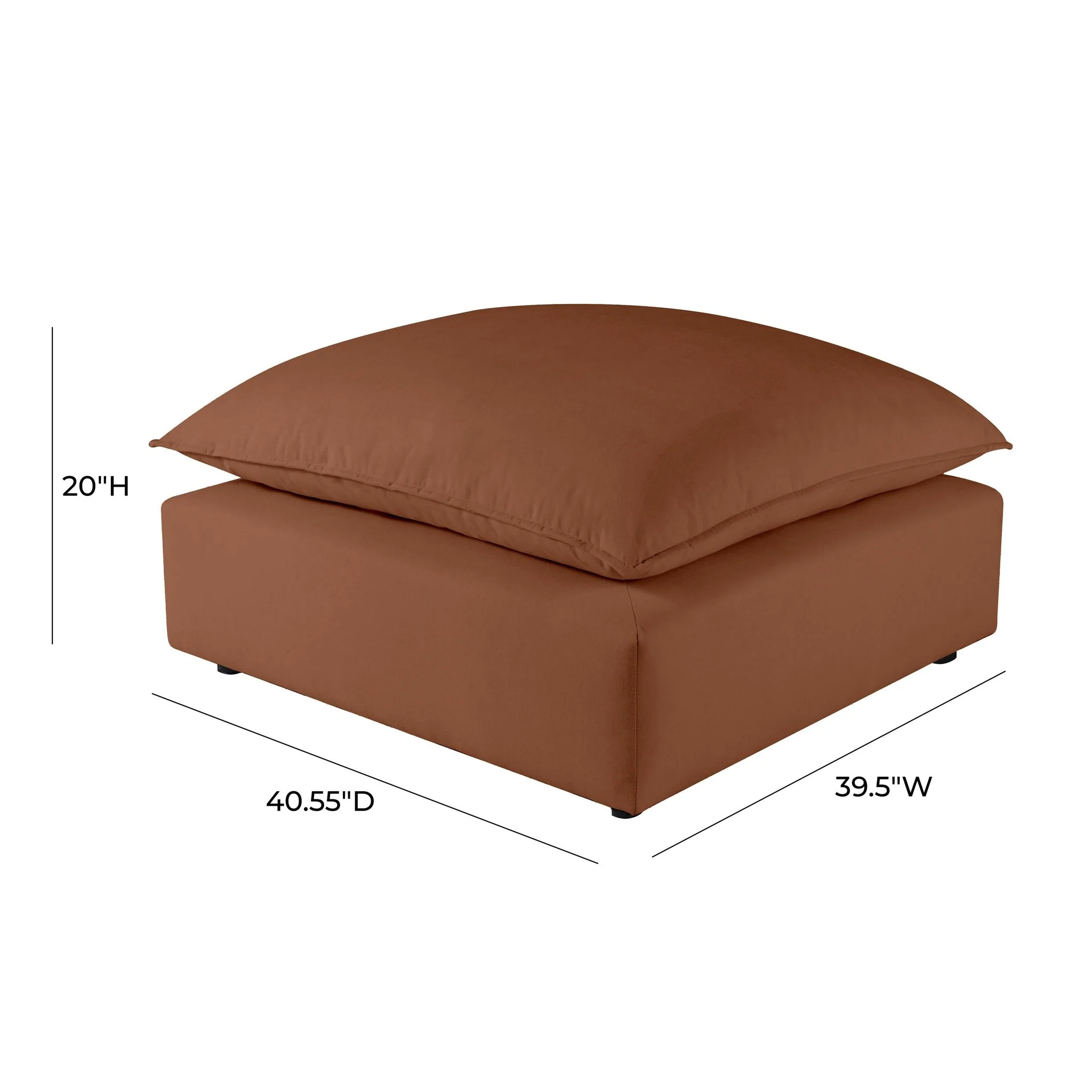 Cali Rust Performance Fabric Ottoman - Image 4
