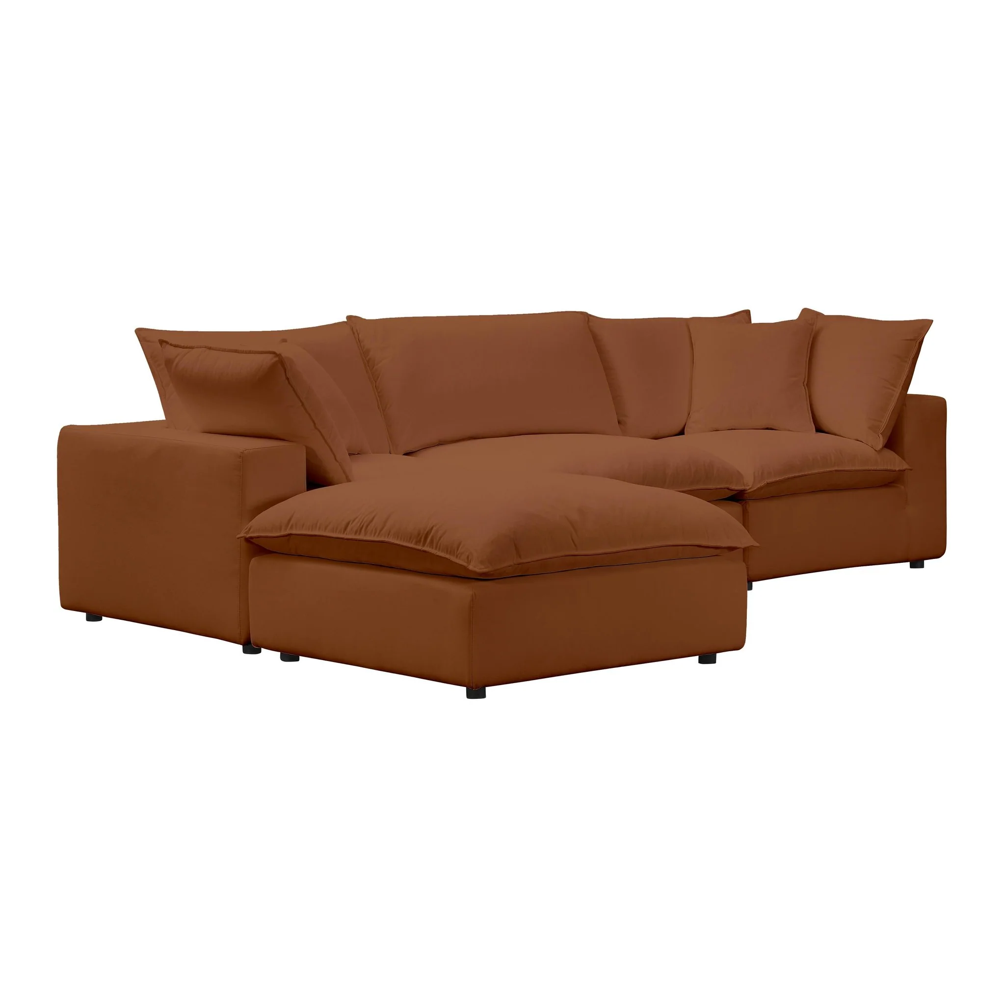 Cali Rust Performance Fabric Ottoman - Image 5