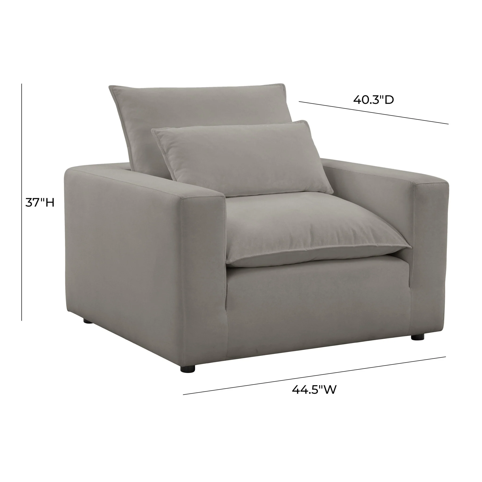 Cali Slate Performance Fabric Arm Chair - Image 5