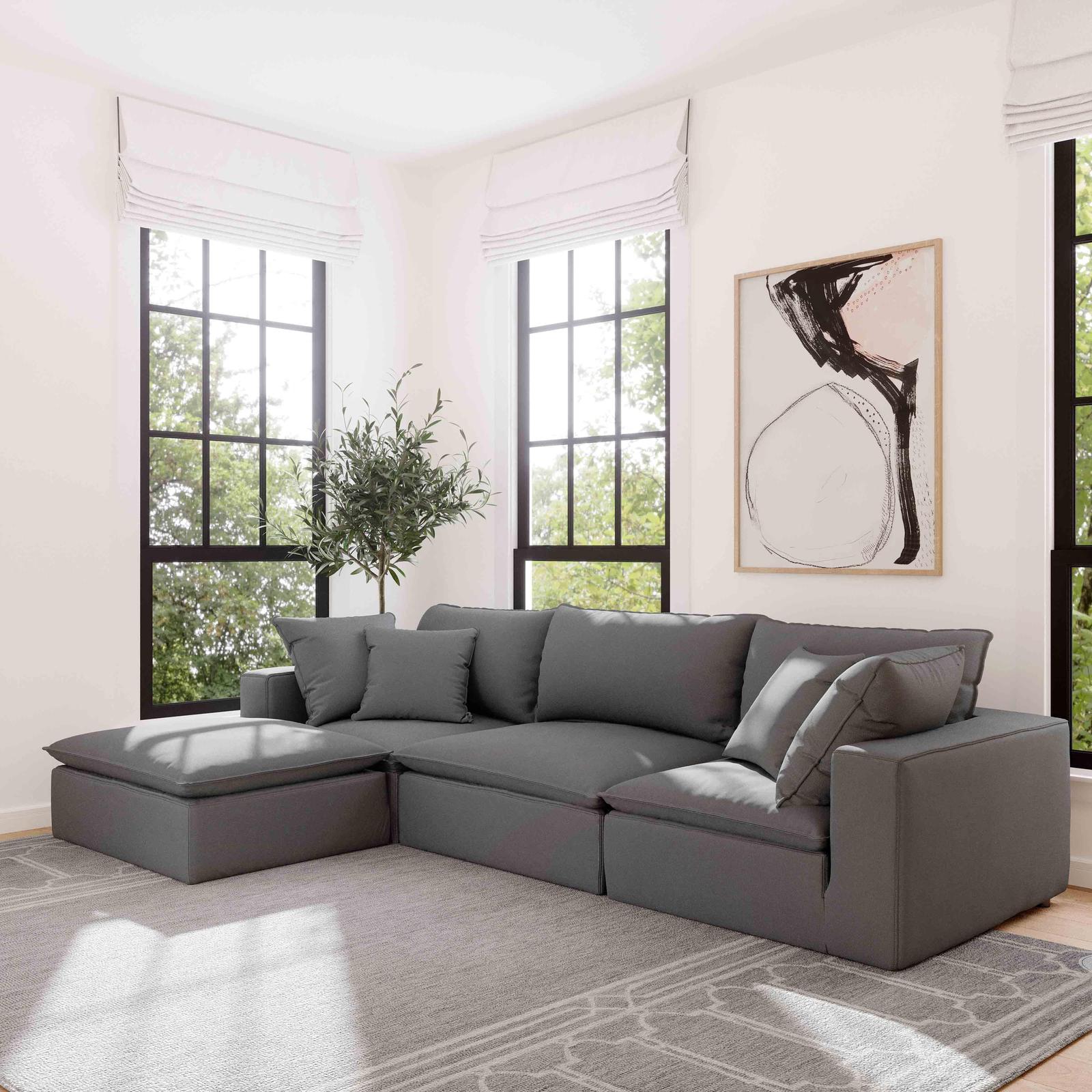 Cali Slate Performance Fabric Corner Chair - Image 2