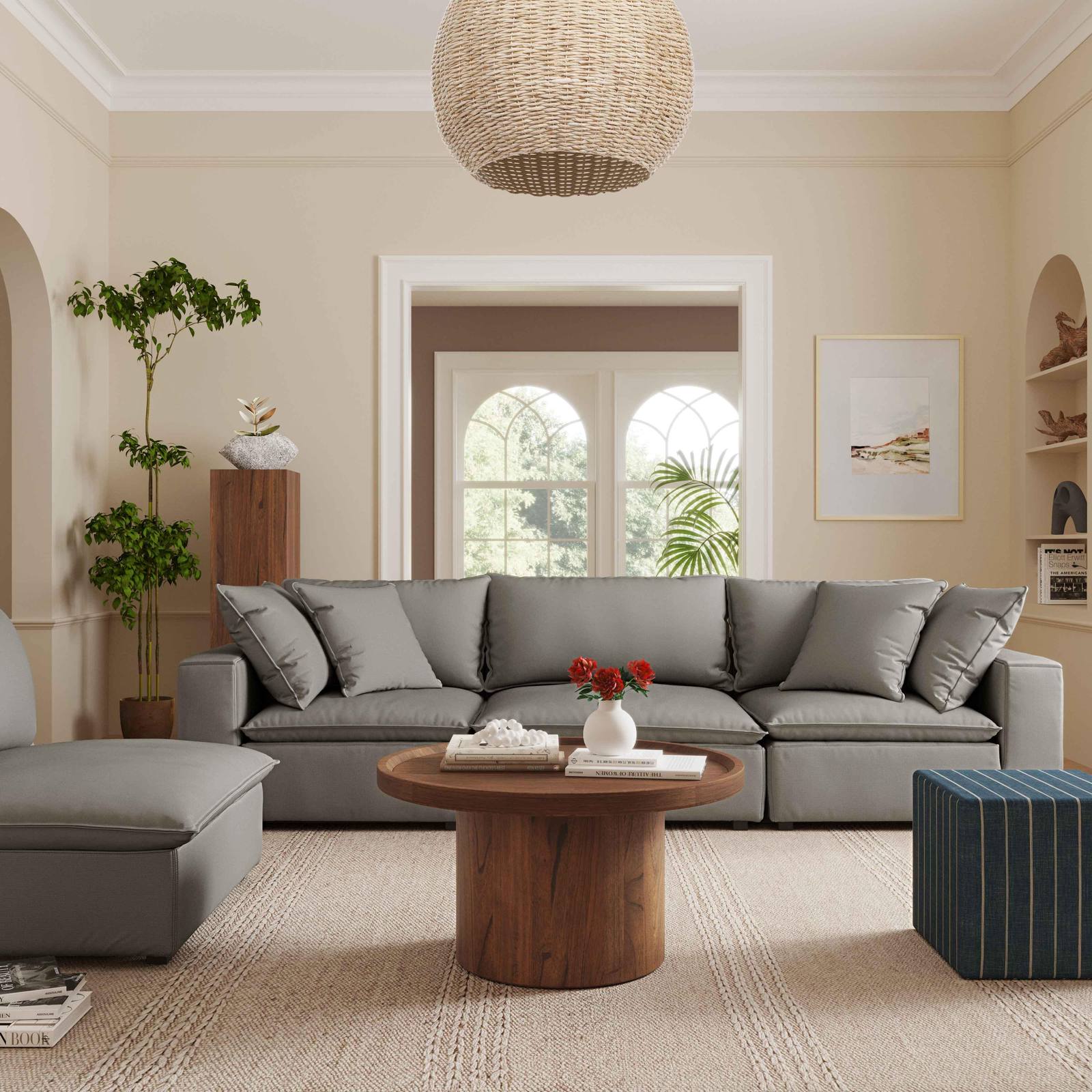 Cali Slate Performance Fabric Modular Sofa - Image 2