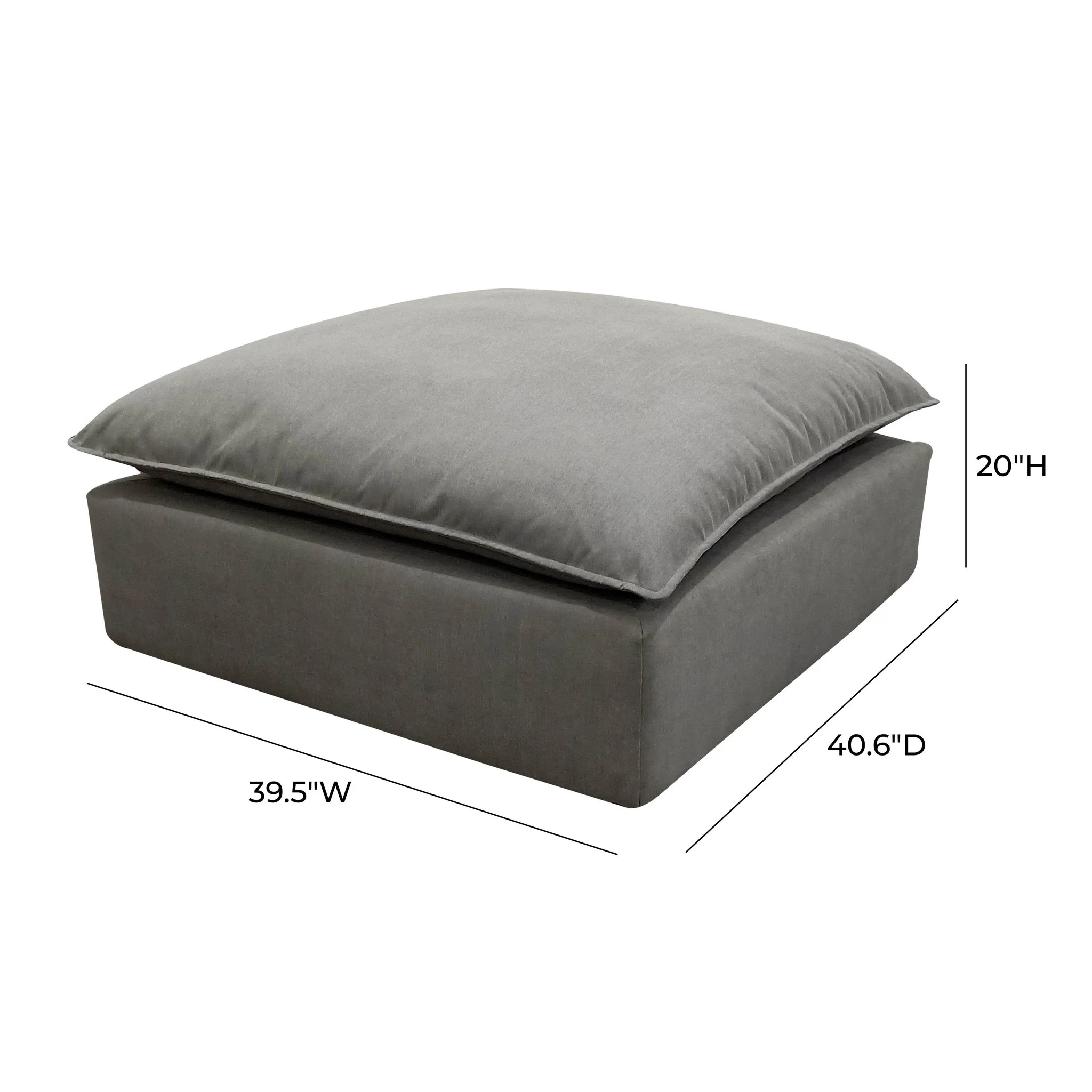 Cali Slate Performance Fabric Ottoman - Image 4