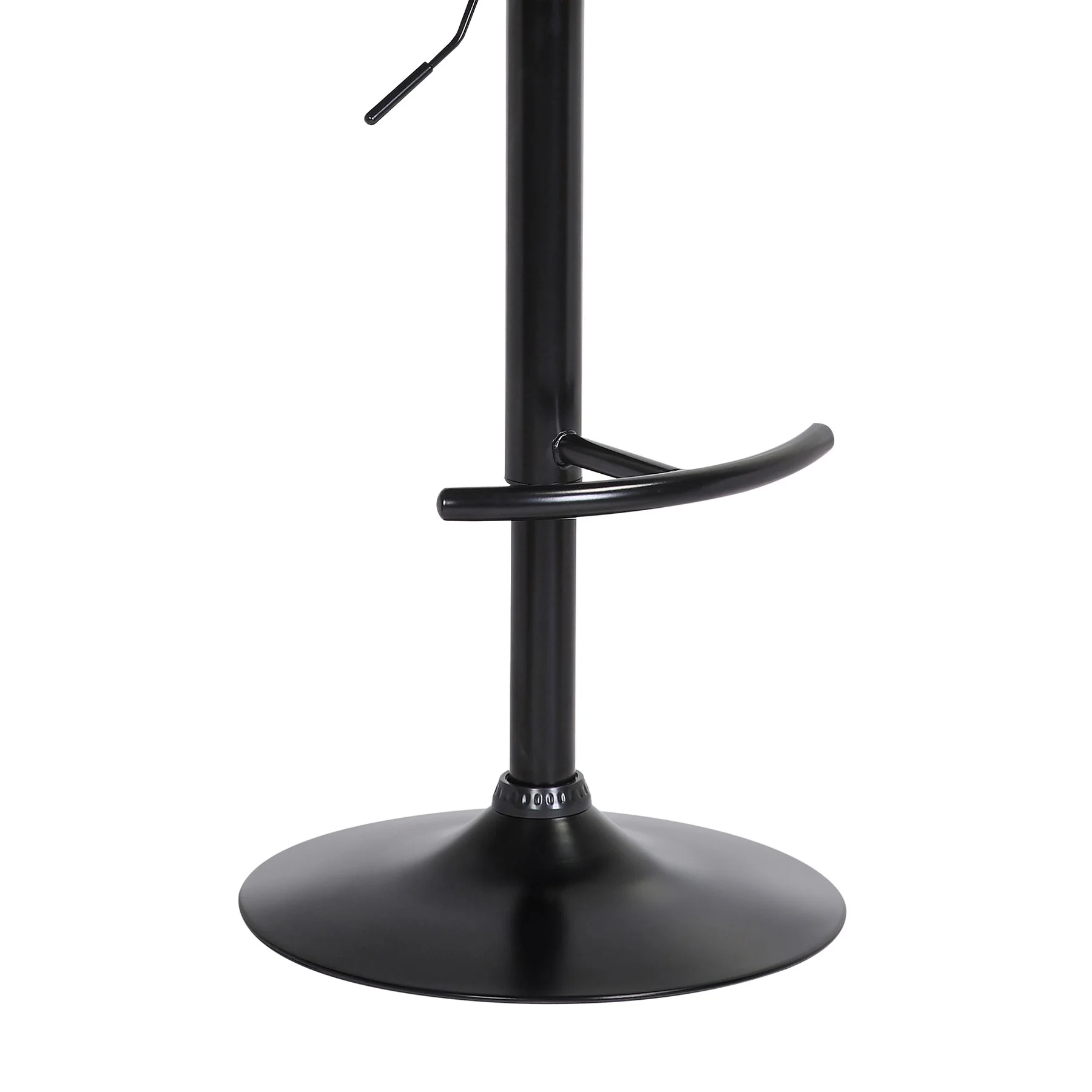 Calista Adjustable Bar Stool in Gray Faux Leather with Black Metal - Image 8