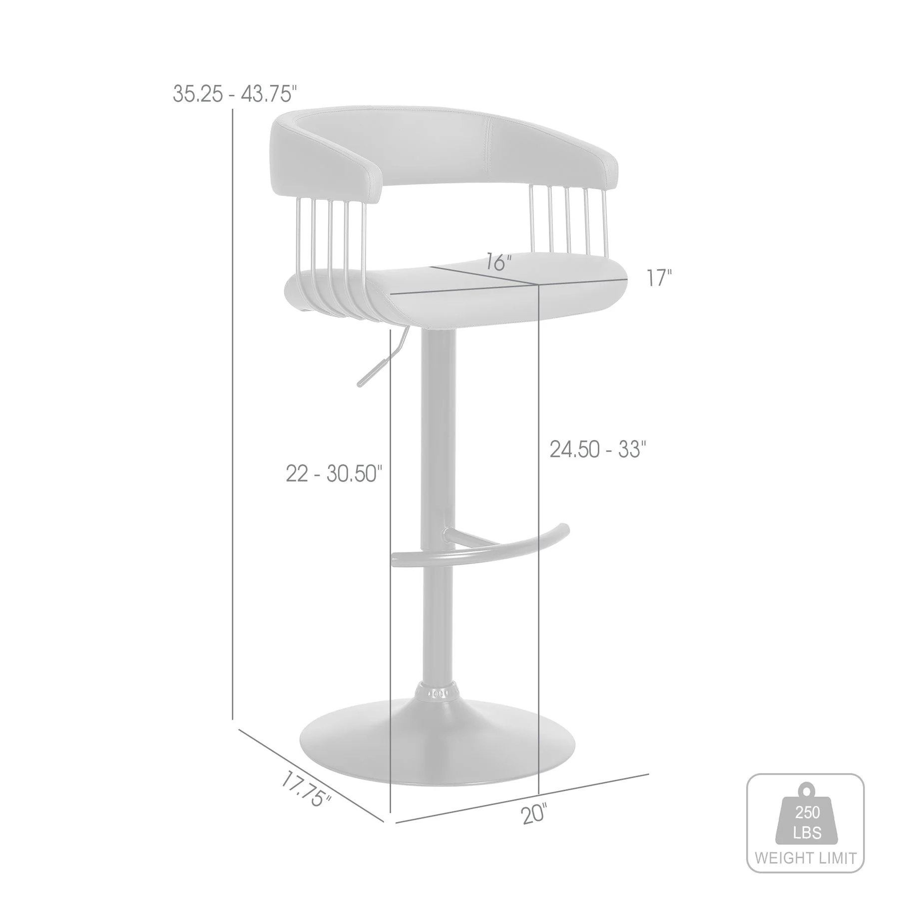 Calista Adjustable Bar Stool in Gray Faux Leather with Golden Bronze and Black Metal - Image 9