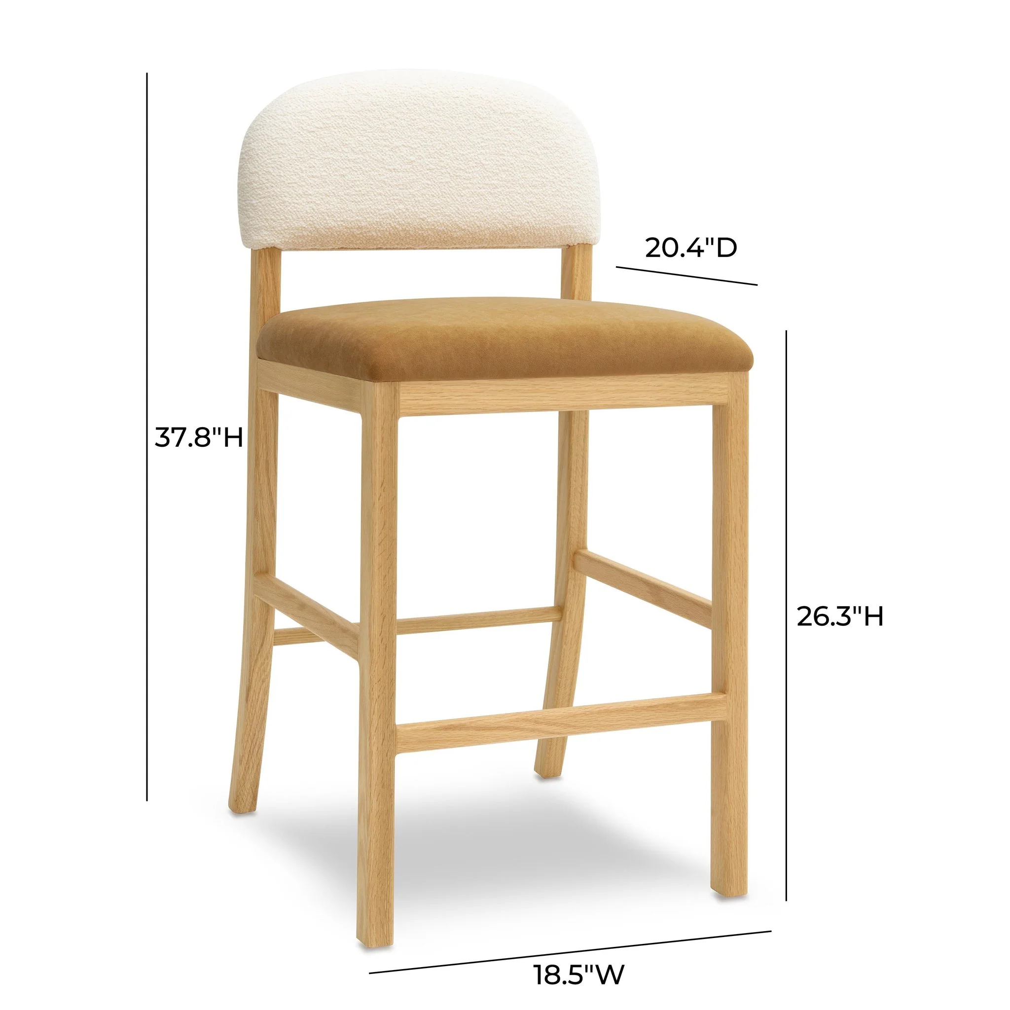 Calla Cognac Performance Velvet Counter Stool - Image 6