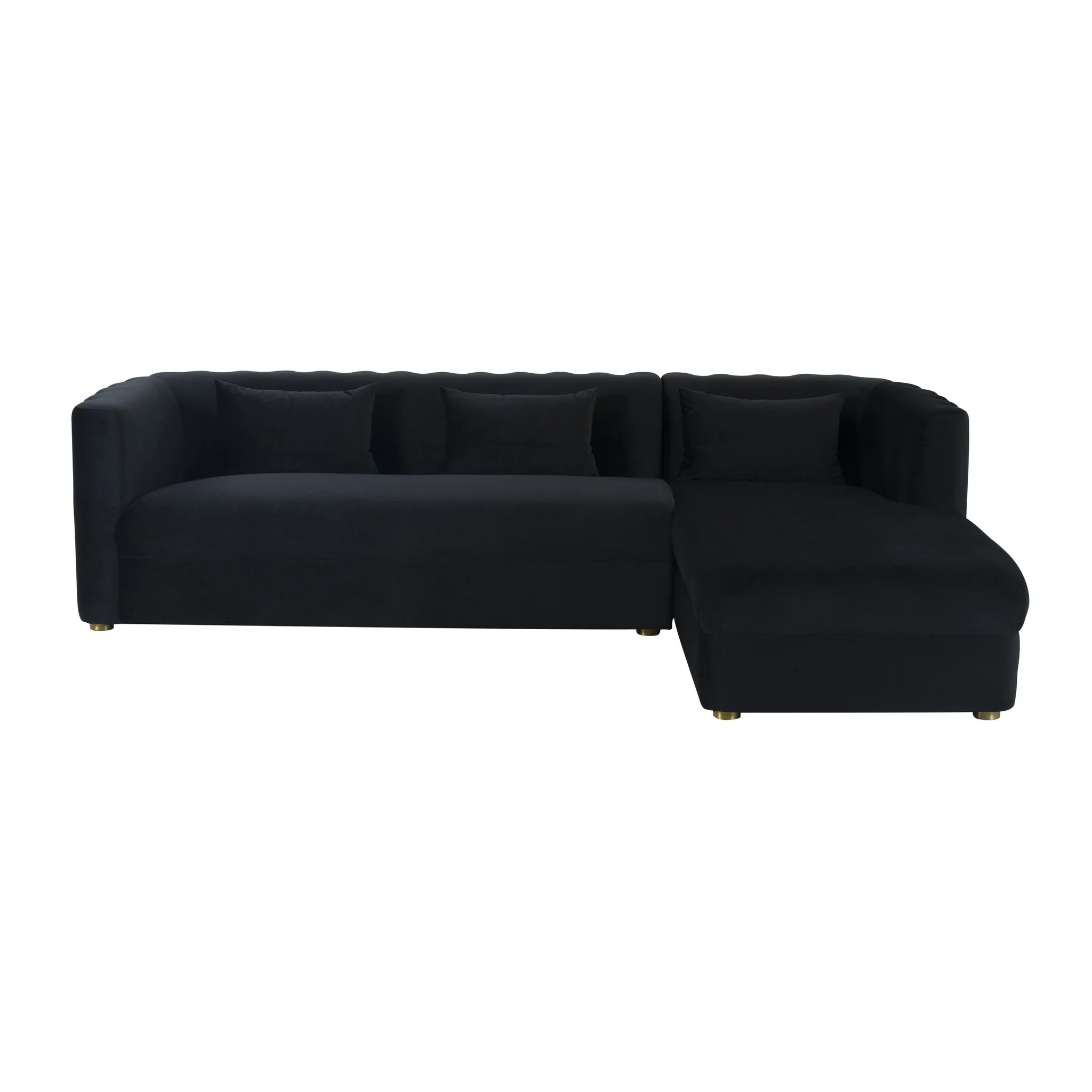 Callie Black Velvet Sectional - RAF - Image 3