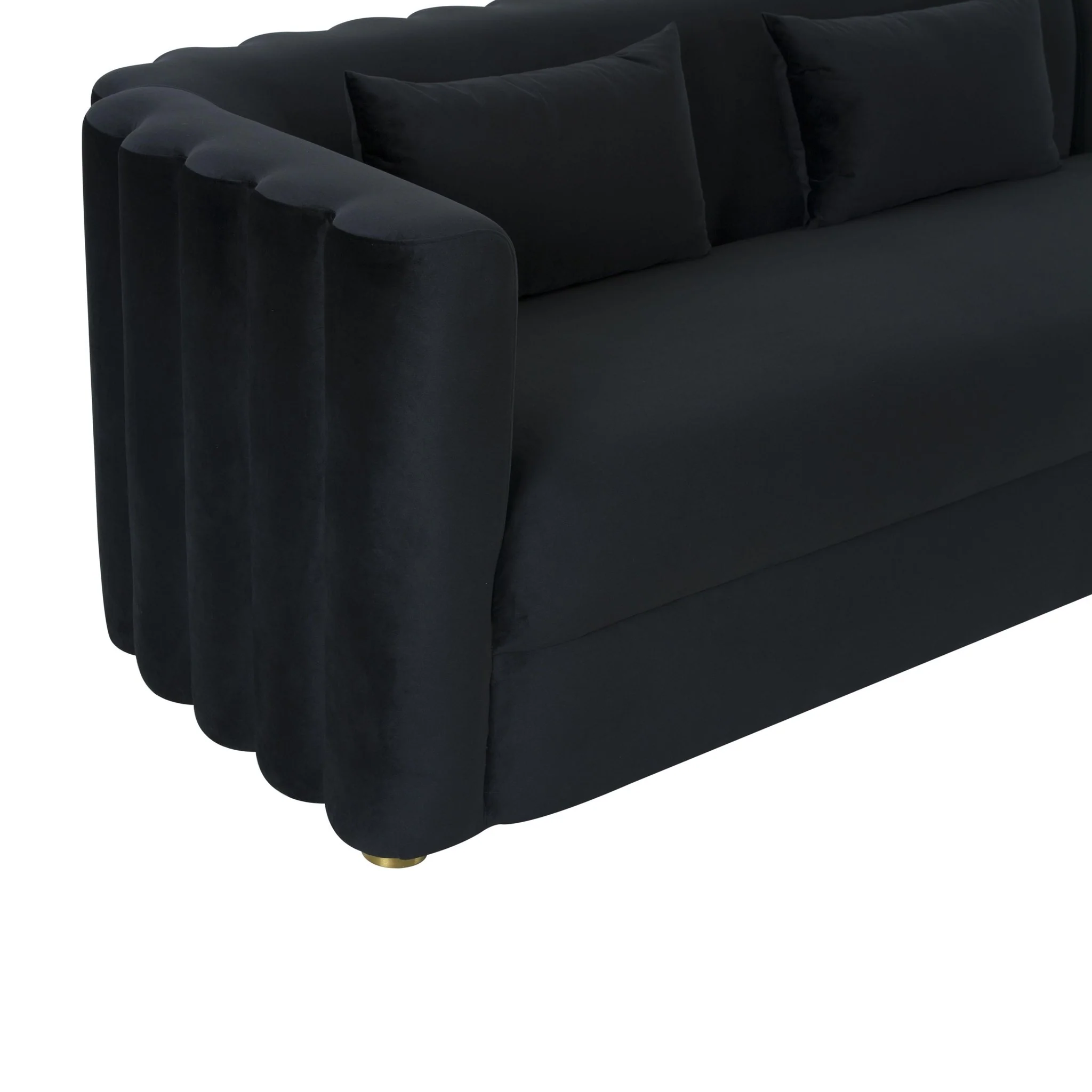 Callie Black Velvet Sectional - RAF - Image 5