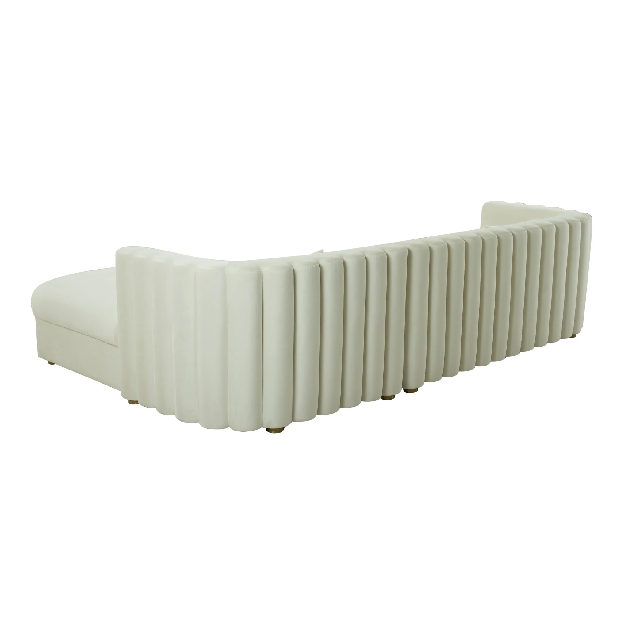 Callie Cream Velvet Sectional - RAF - Image 4
