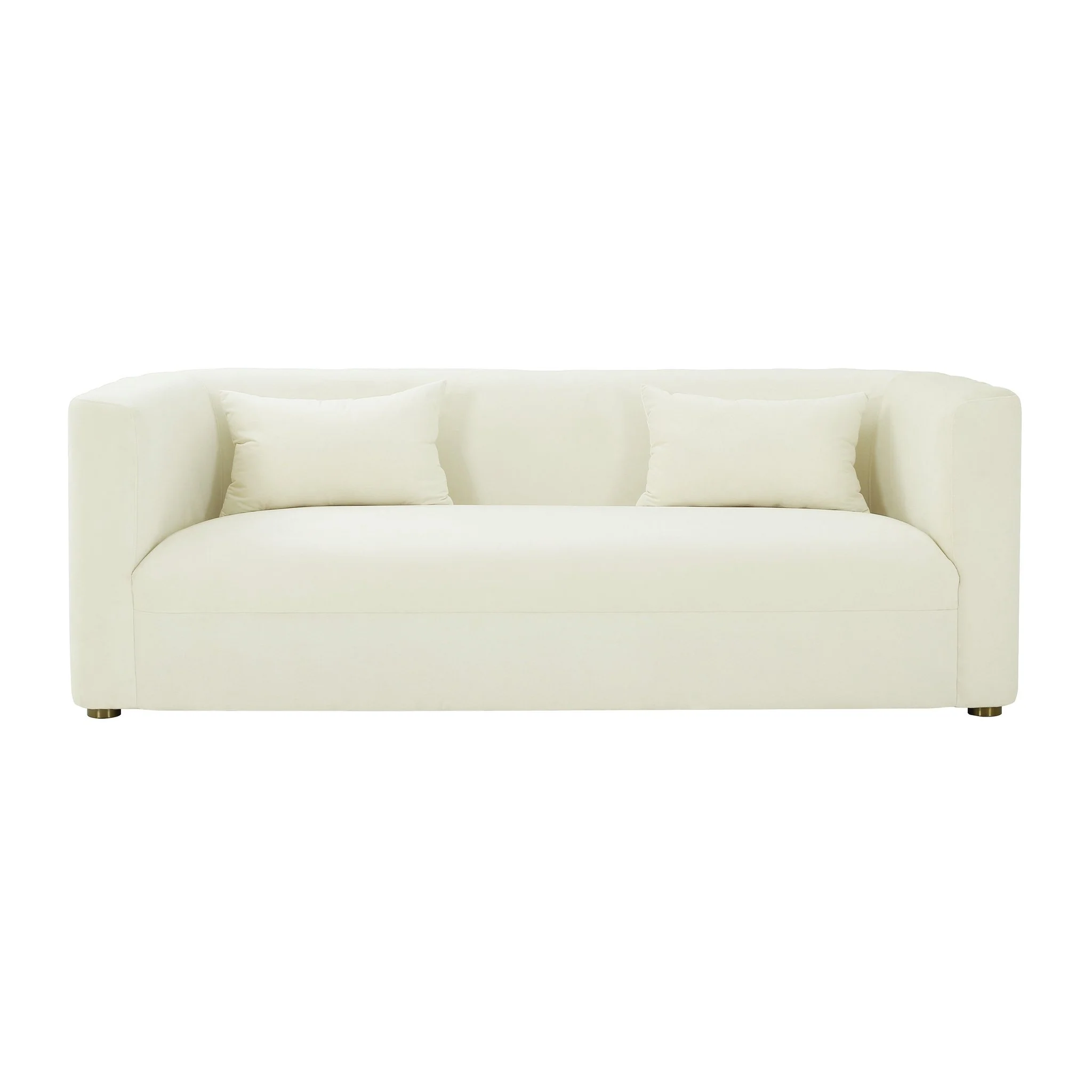 Callie Cream Velvet Sofa - Image 3