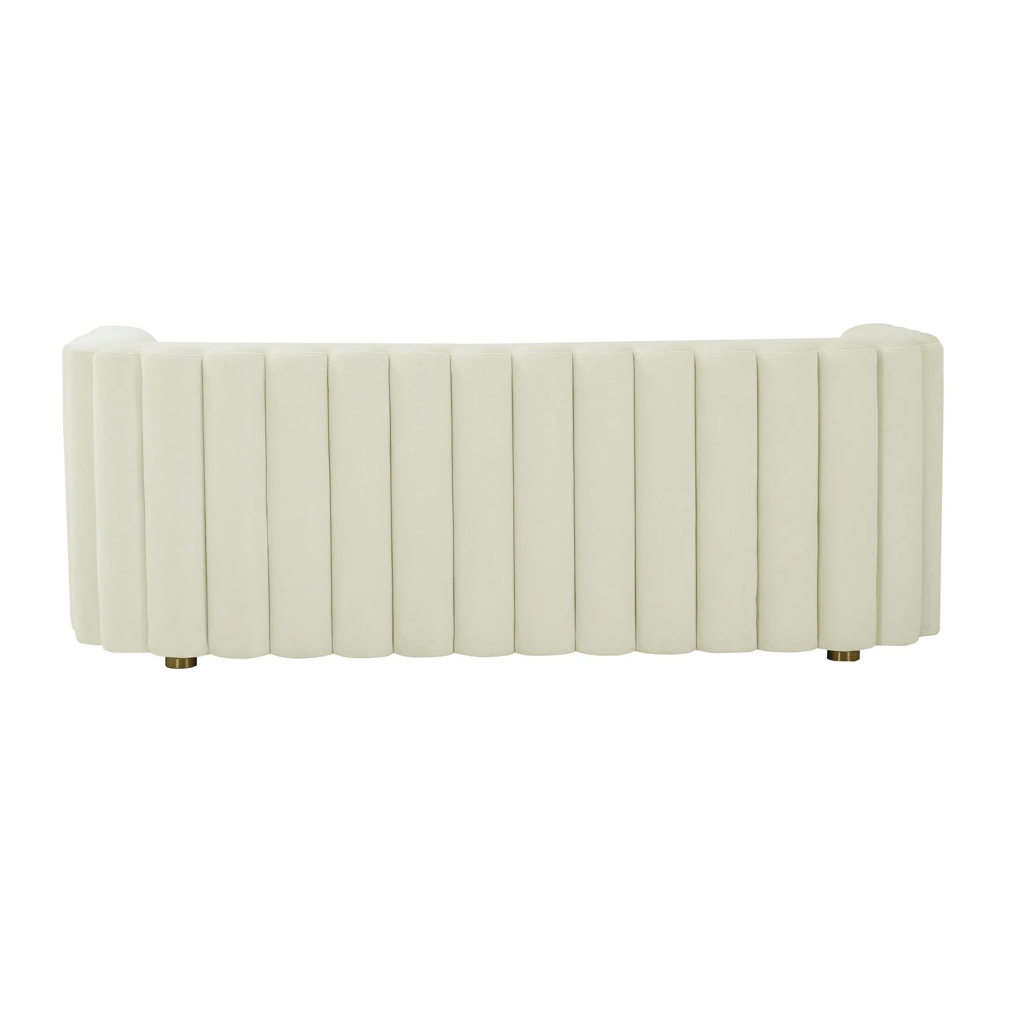 Callie Cream Velvet Sofa - Image 4