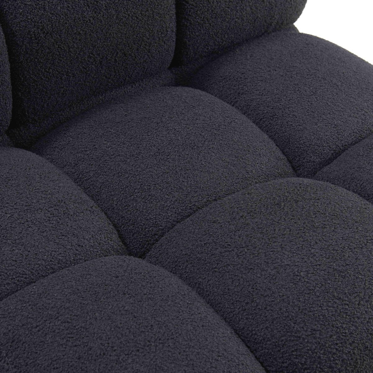 Calliope Black Vegan Shearling 6-piece Modular U-Sectional - Image 5