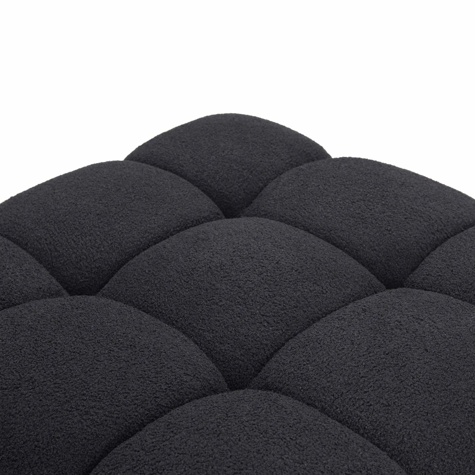 Calliope Black Vegan Shearling Modular Sofa - Image 5