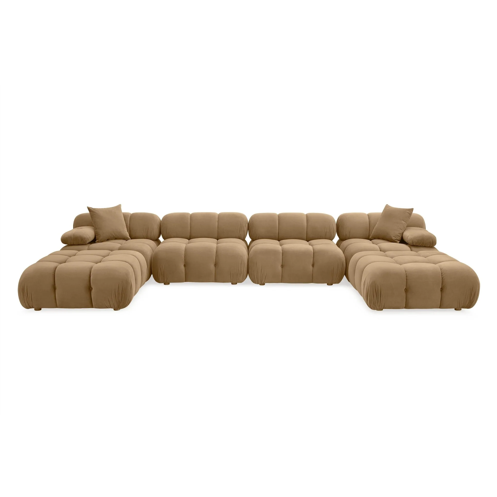 Calliope Cafe Au Lait Performance Velvet 6-piece Modular U-Sectional - Image 3