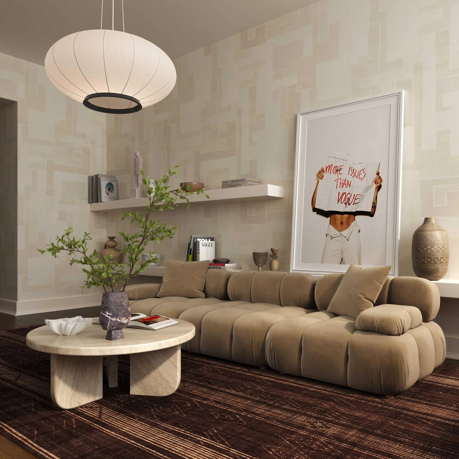 Calliope Cafe Au Lait Performance Velvet Modular Loveseat - Image 2
